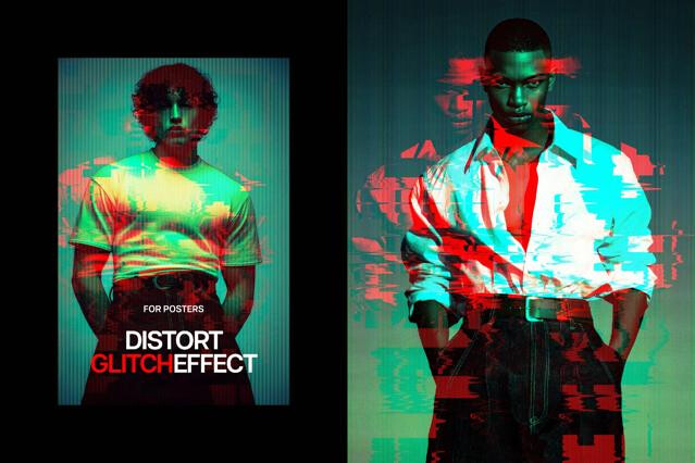 Glitch Poster Photo Effect