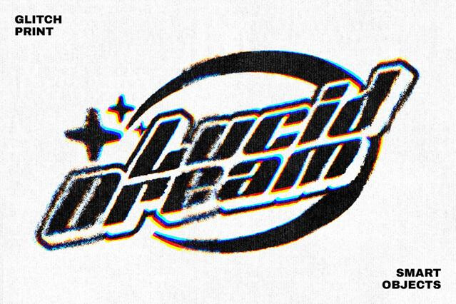 Glitch Grunge Print Effect