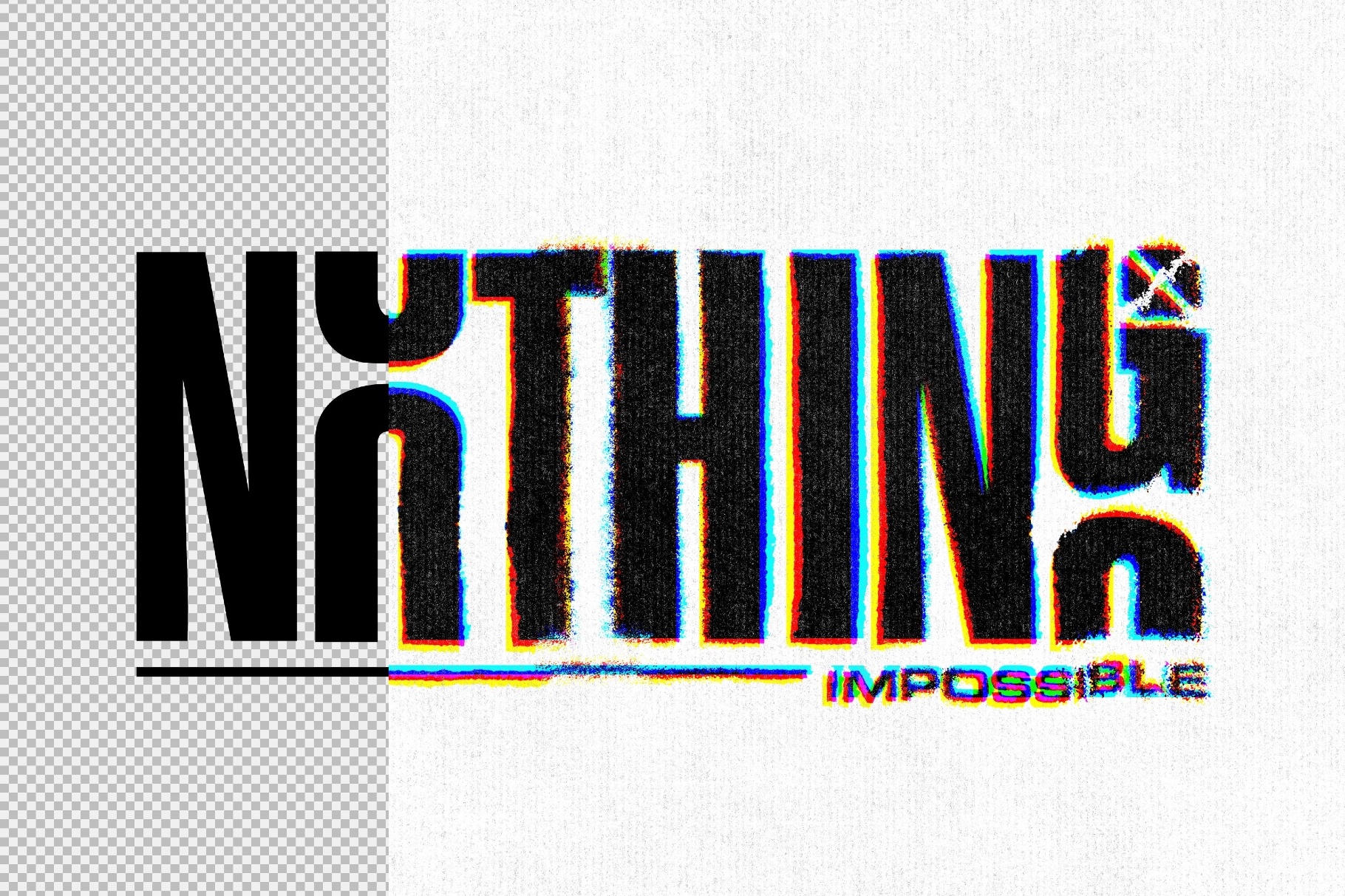 Glitch Grunge Print Effect