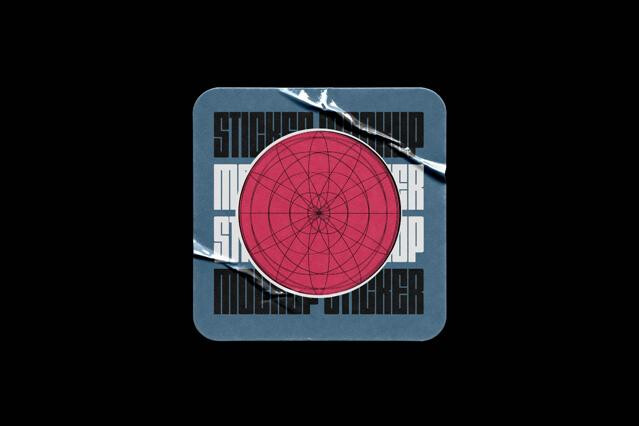 Square Vinyl Sticker Mockup