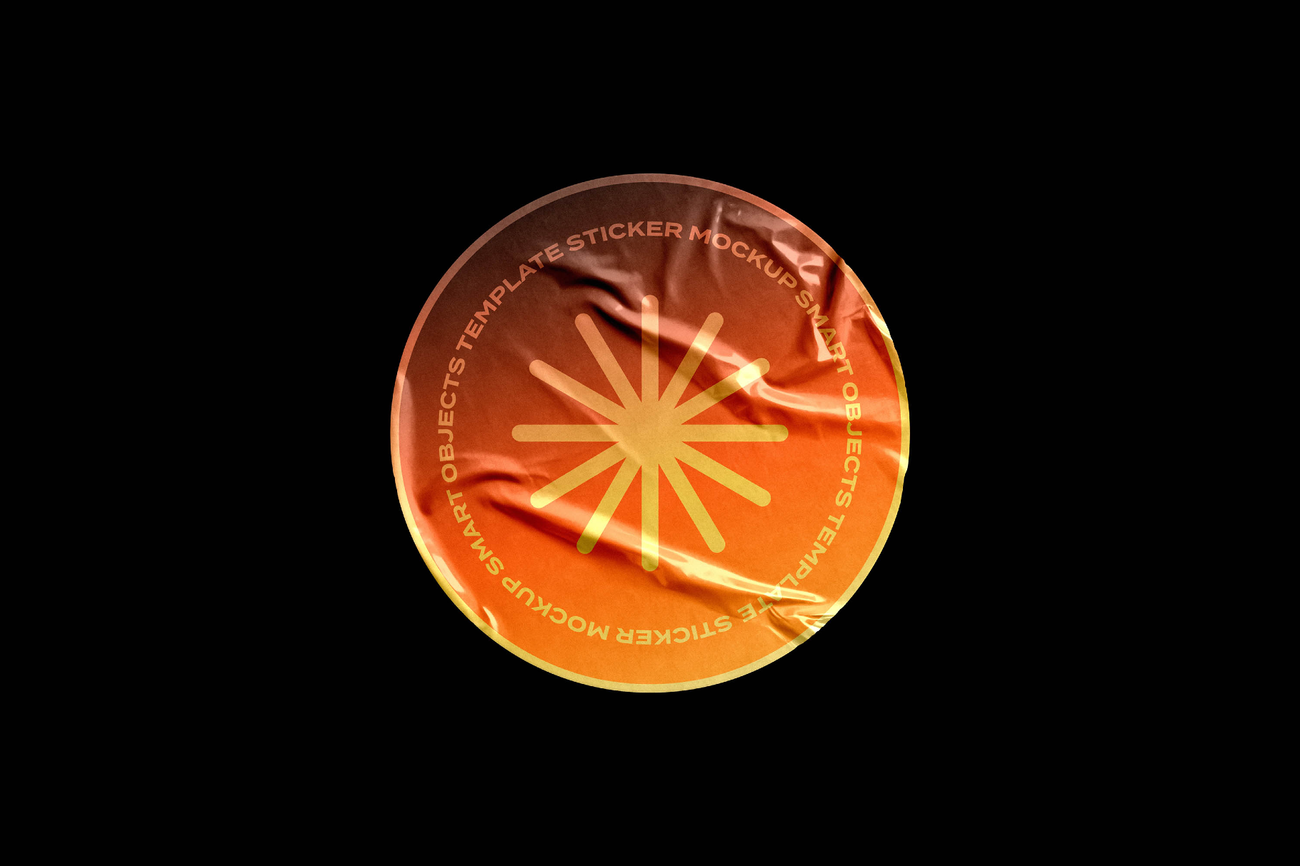 Wrinkled Die-Cut Sticker Mockup