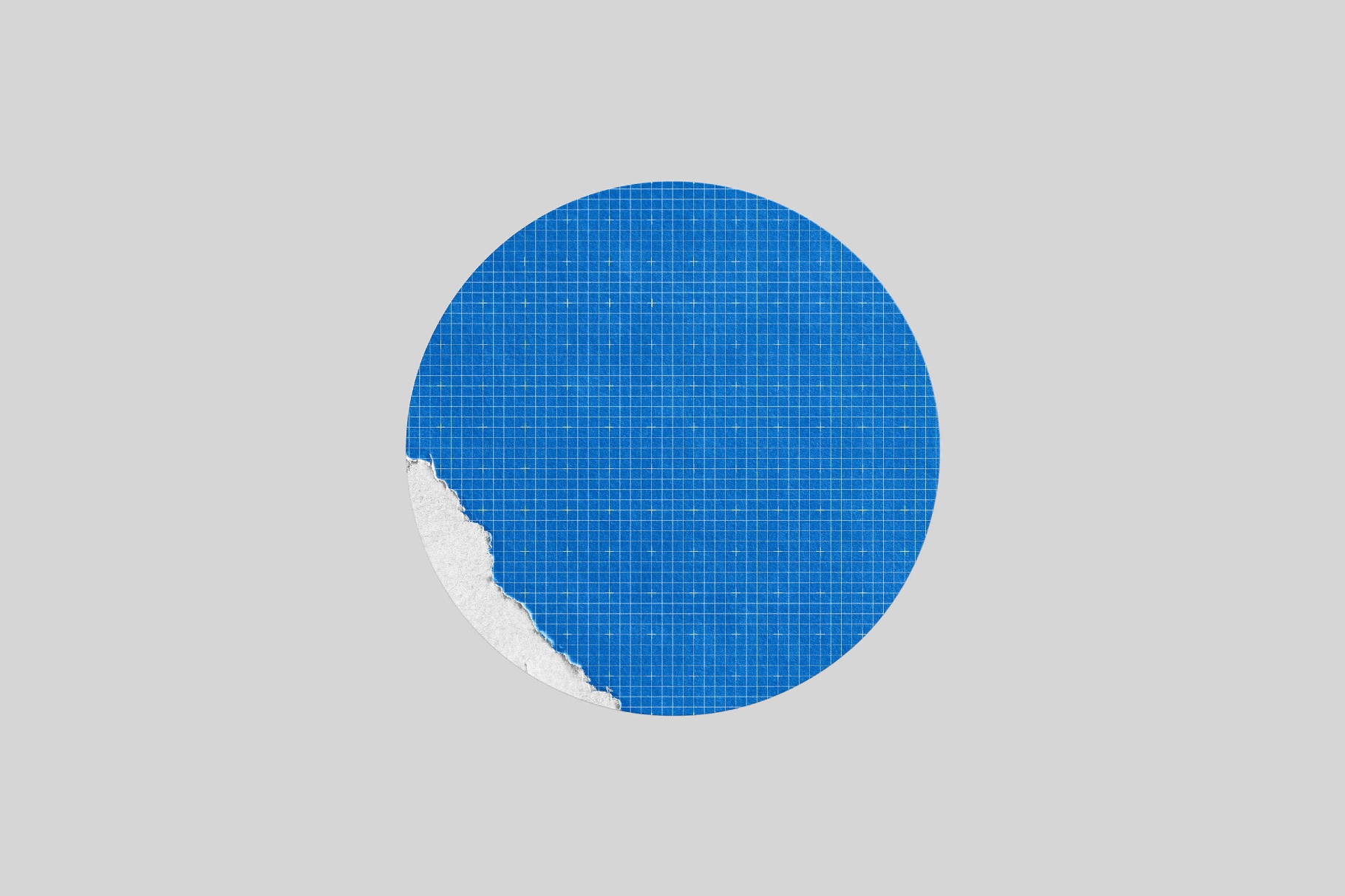 Ripped Round Paper Sticker Mockup