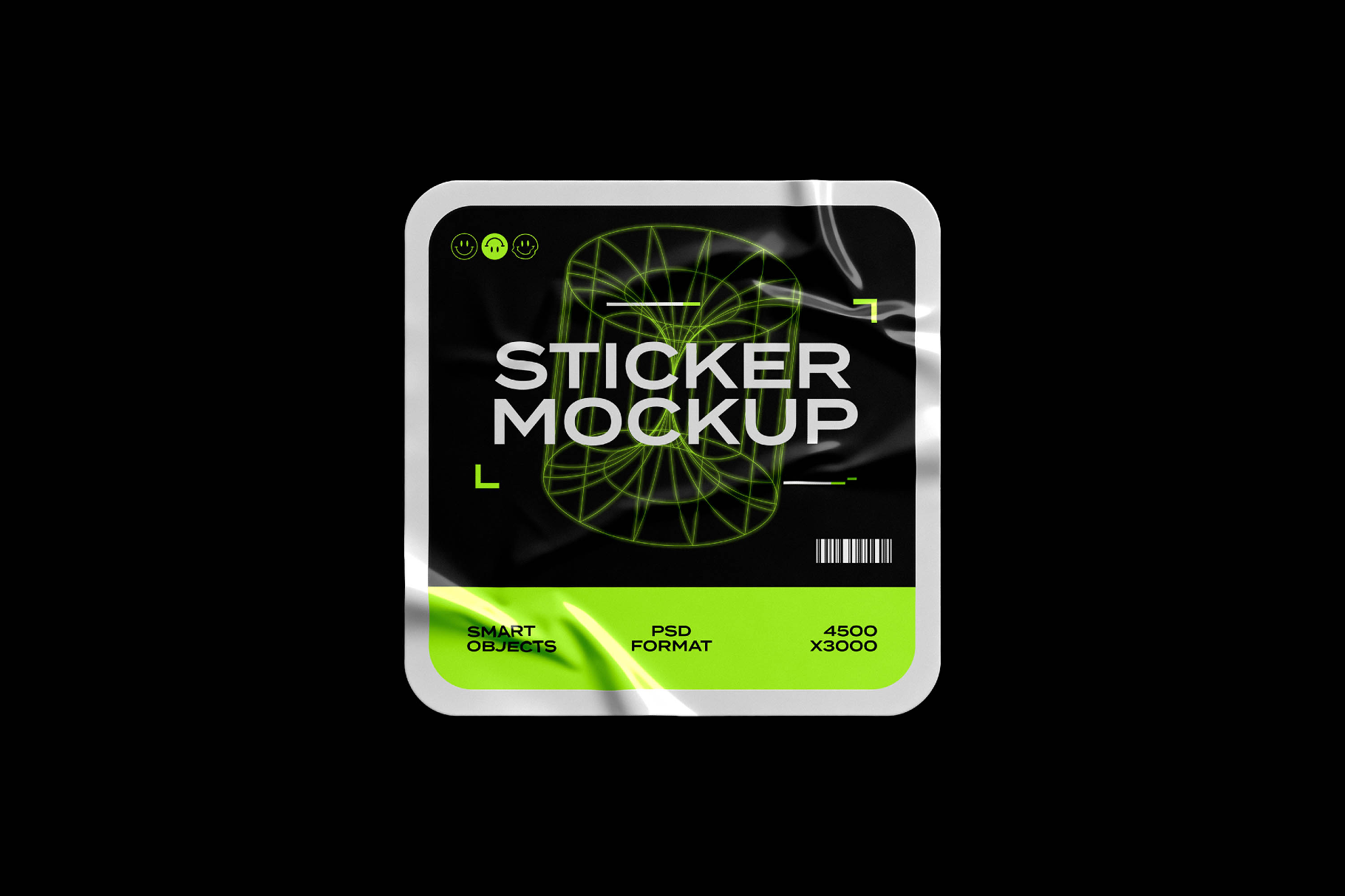 Square Foiled Sticker Mockup
