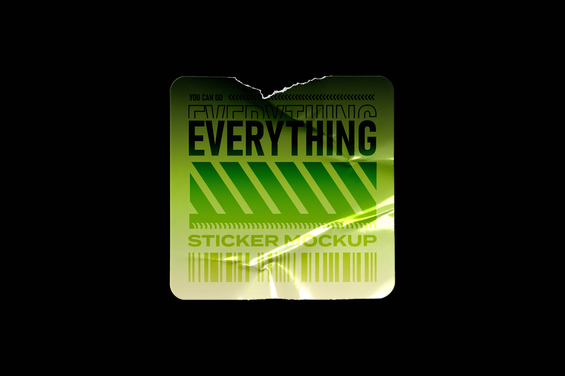 Laminated Square Sticker Mockup