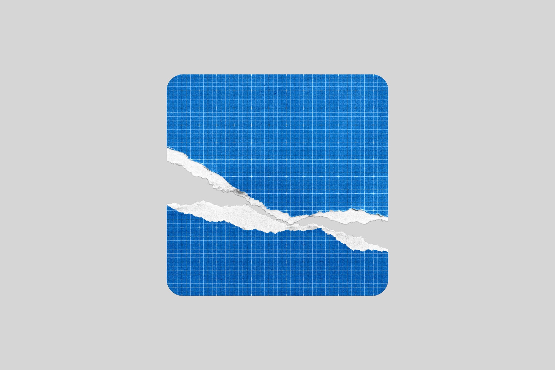 Square Sticker Mockup with Torn Strips