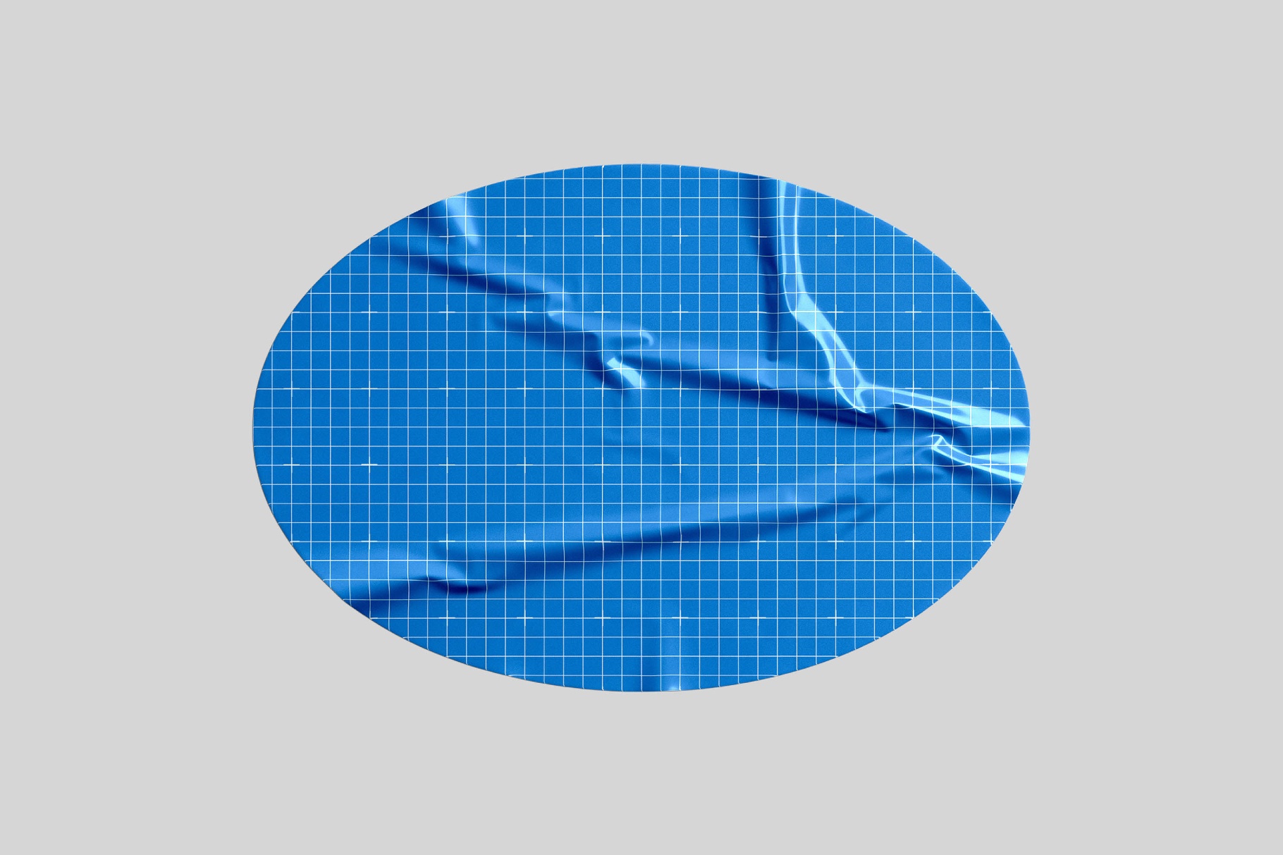 Wrinkled Oval Sticker Mockup