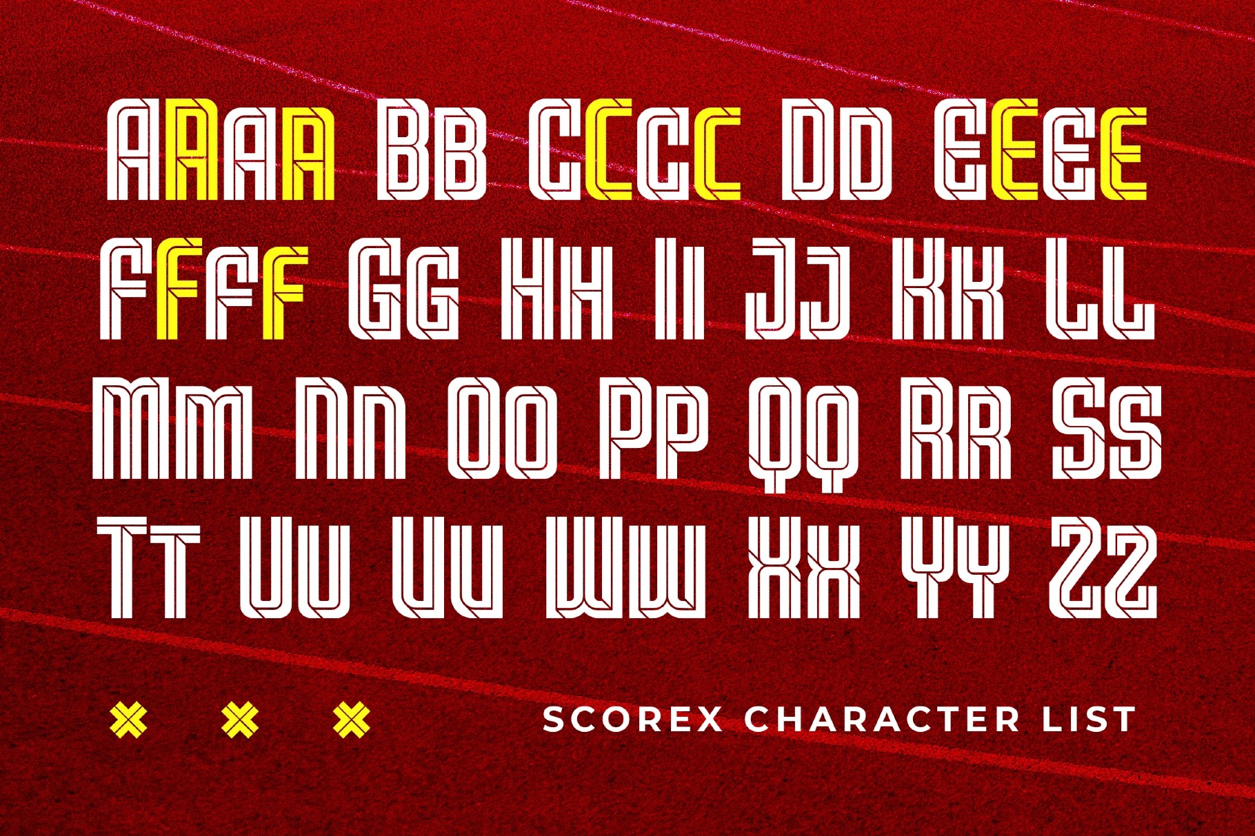 Scorex - Numberset / Nameset Sport Jersey Font