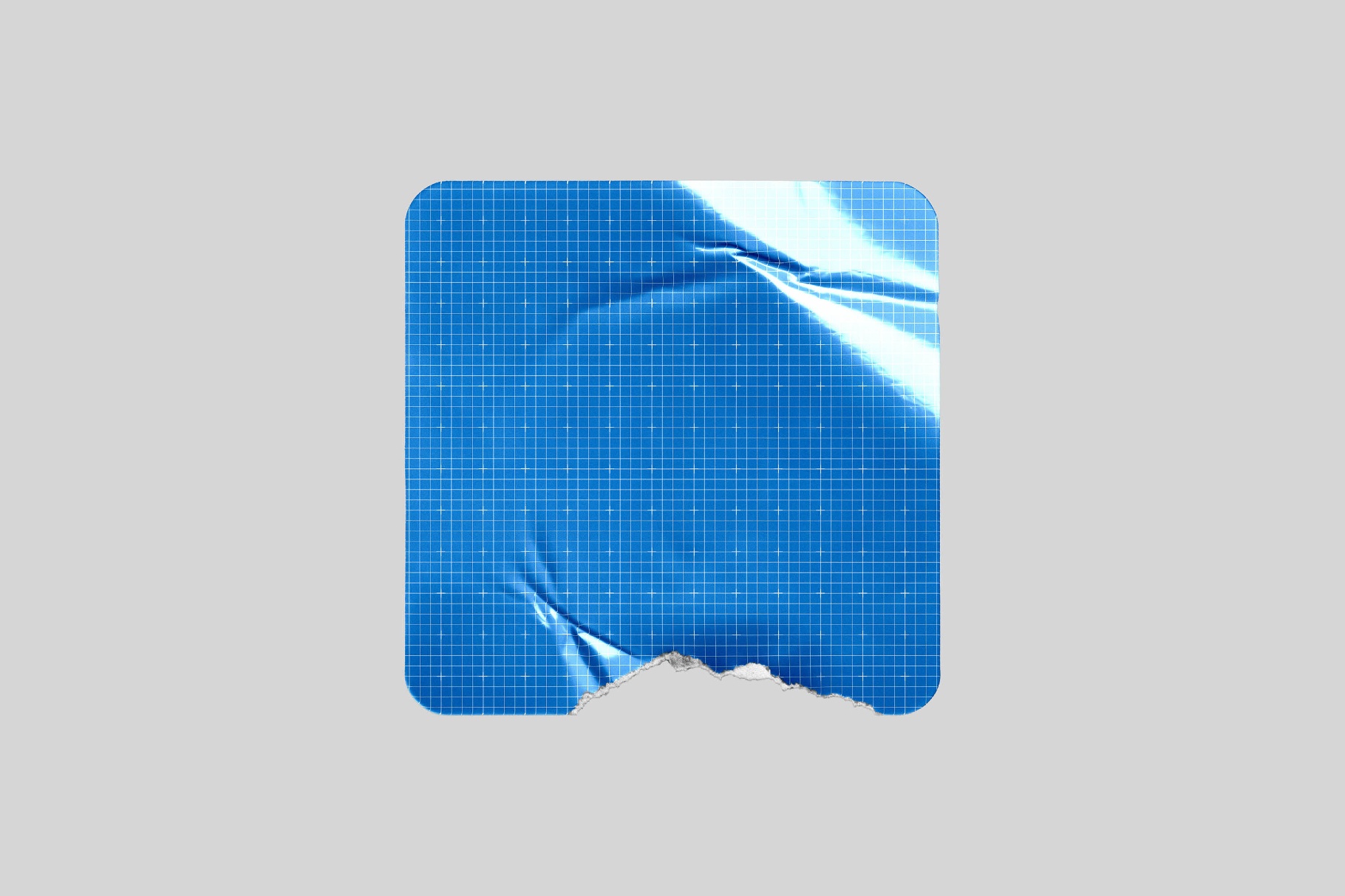 Ripped Laminated Sticker Mockup