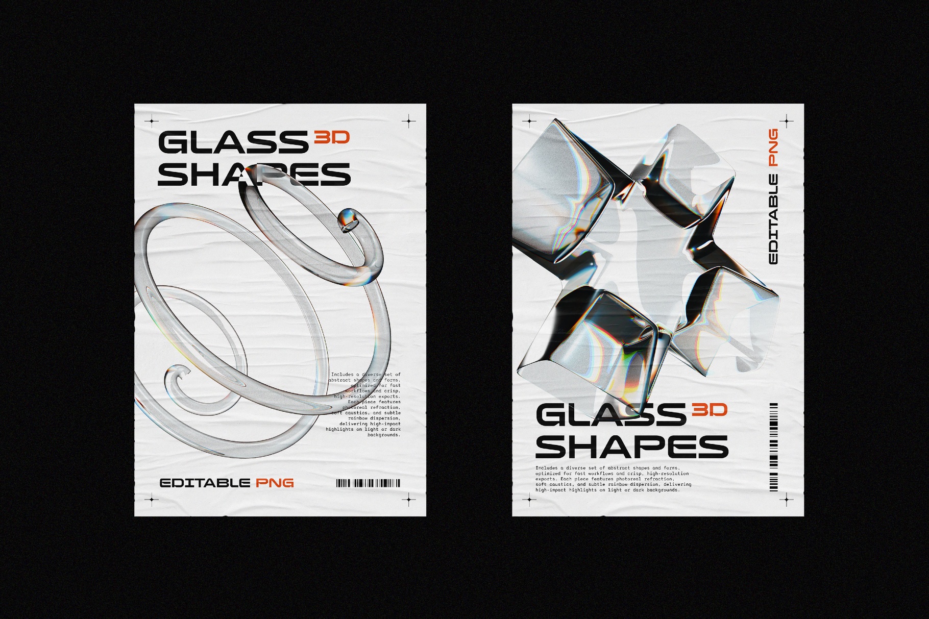 Liquid Glass 3D Shapes