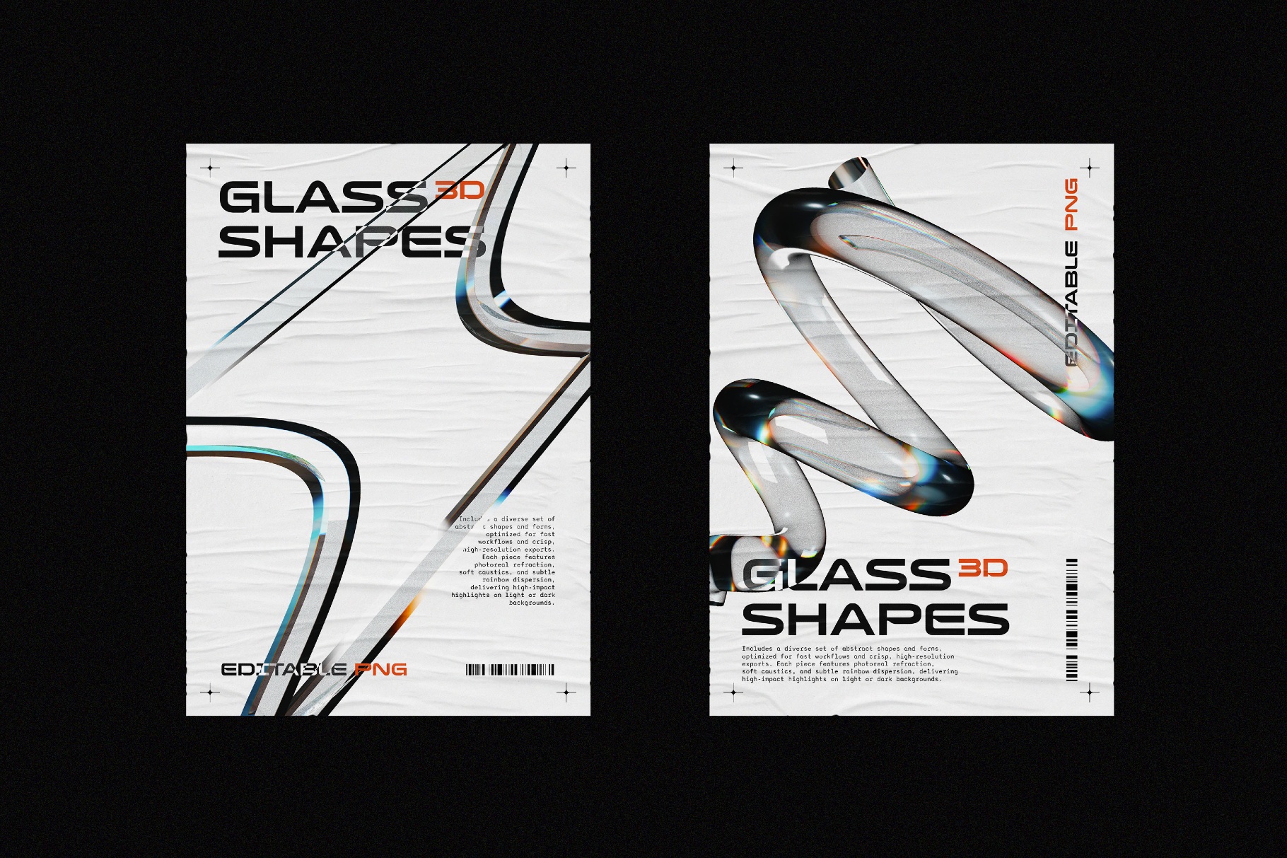 Liquid Glass 3D Shapes