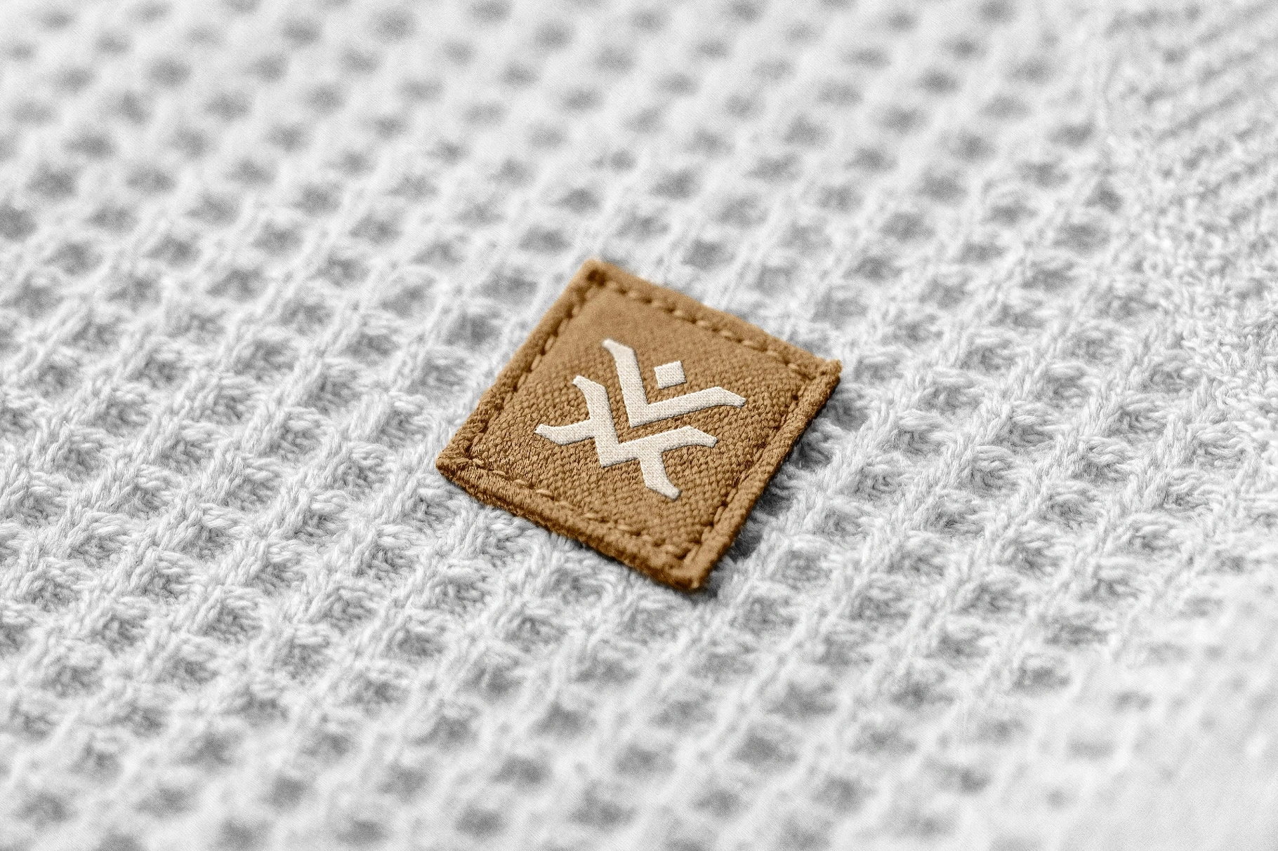 Waffle Knit Clothing Label Mockup
