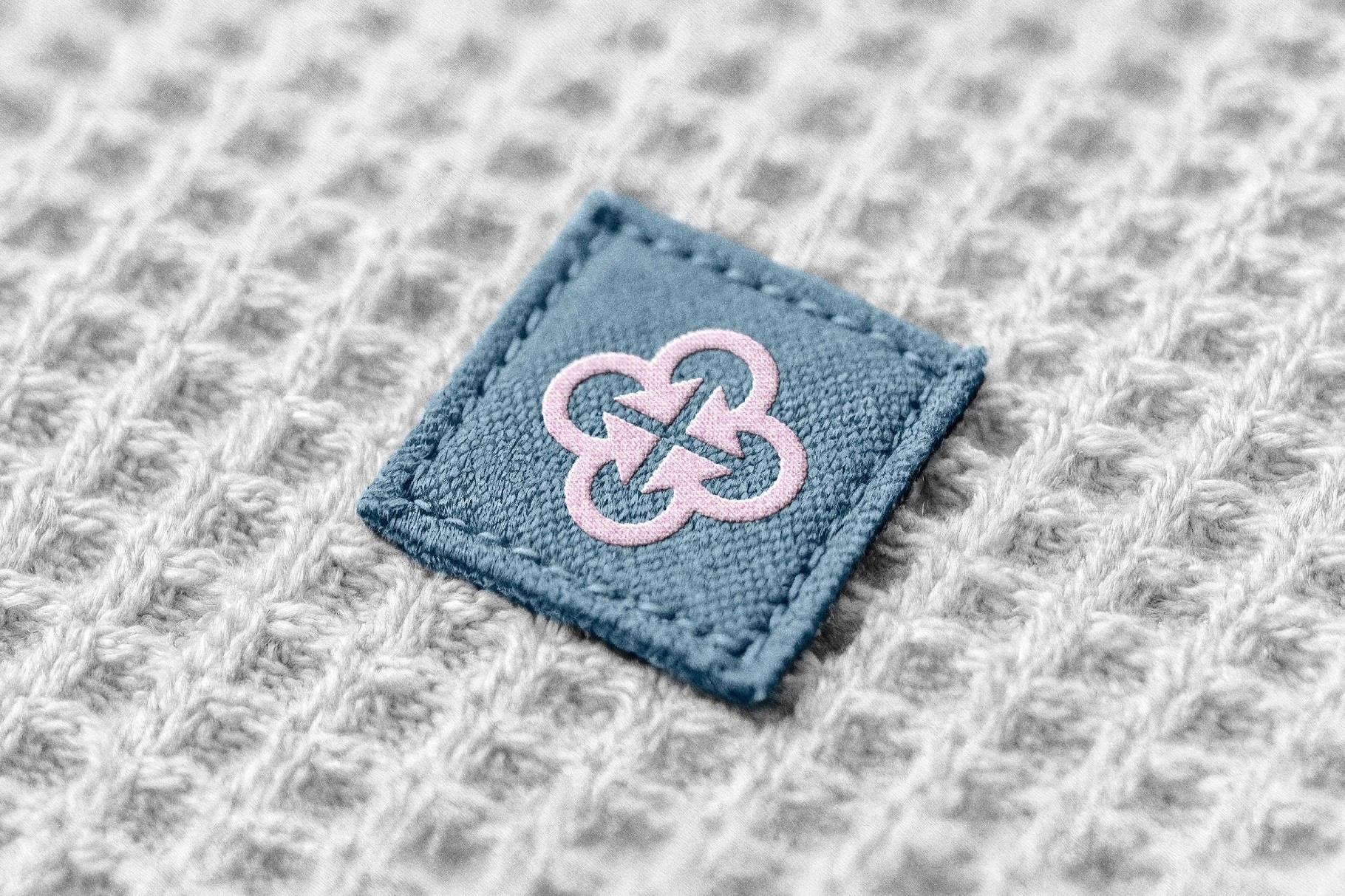 Waffle Knit Clothing Label Mockup