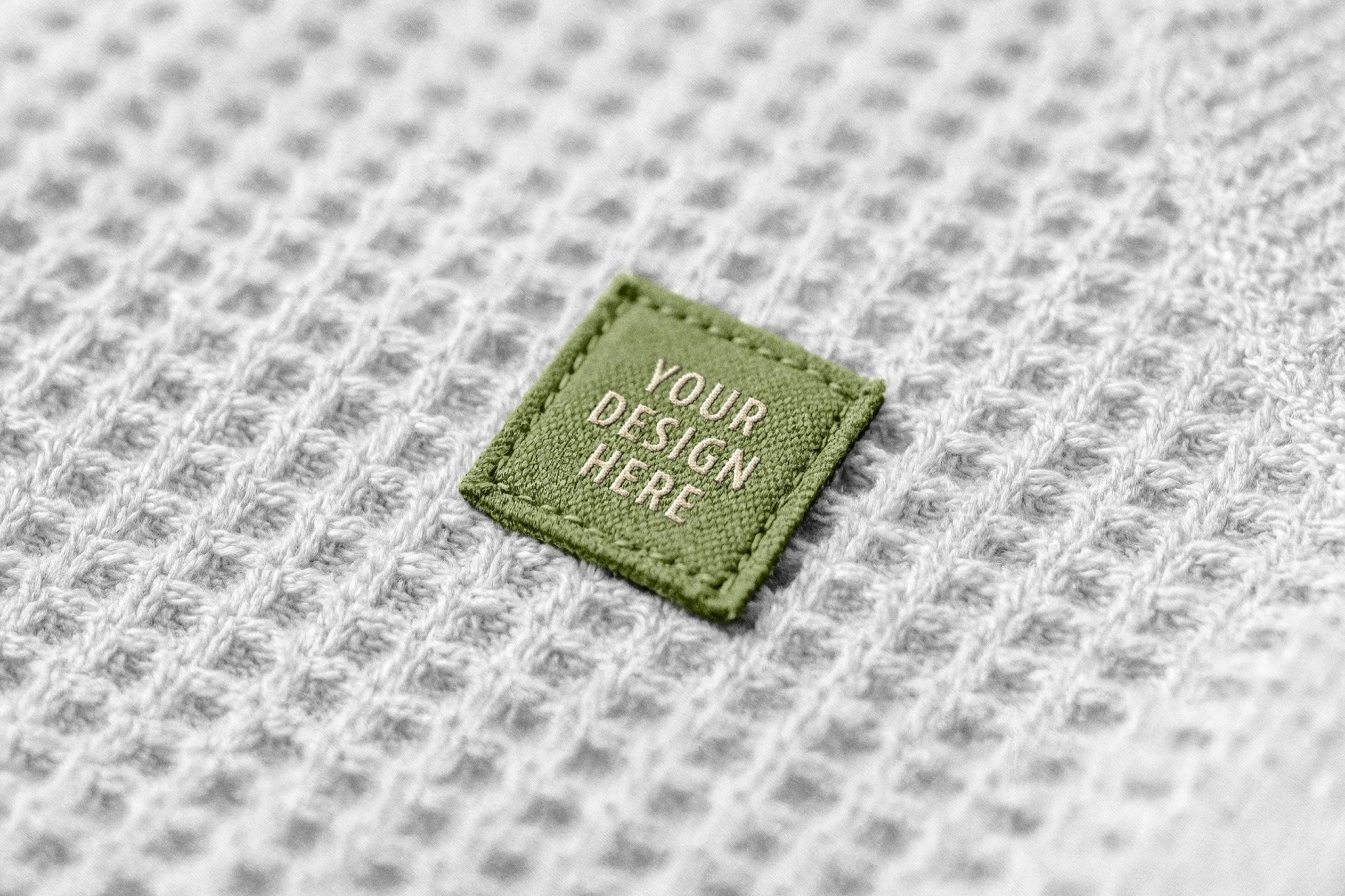 Waffle Knit Clothing Label Mockup