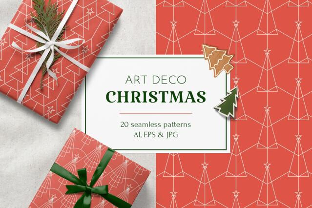 Art Deco Christmas Patterns