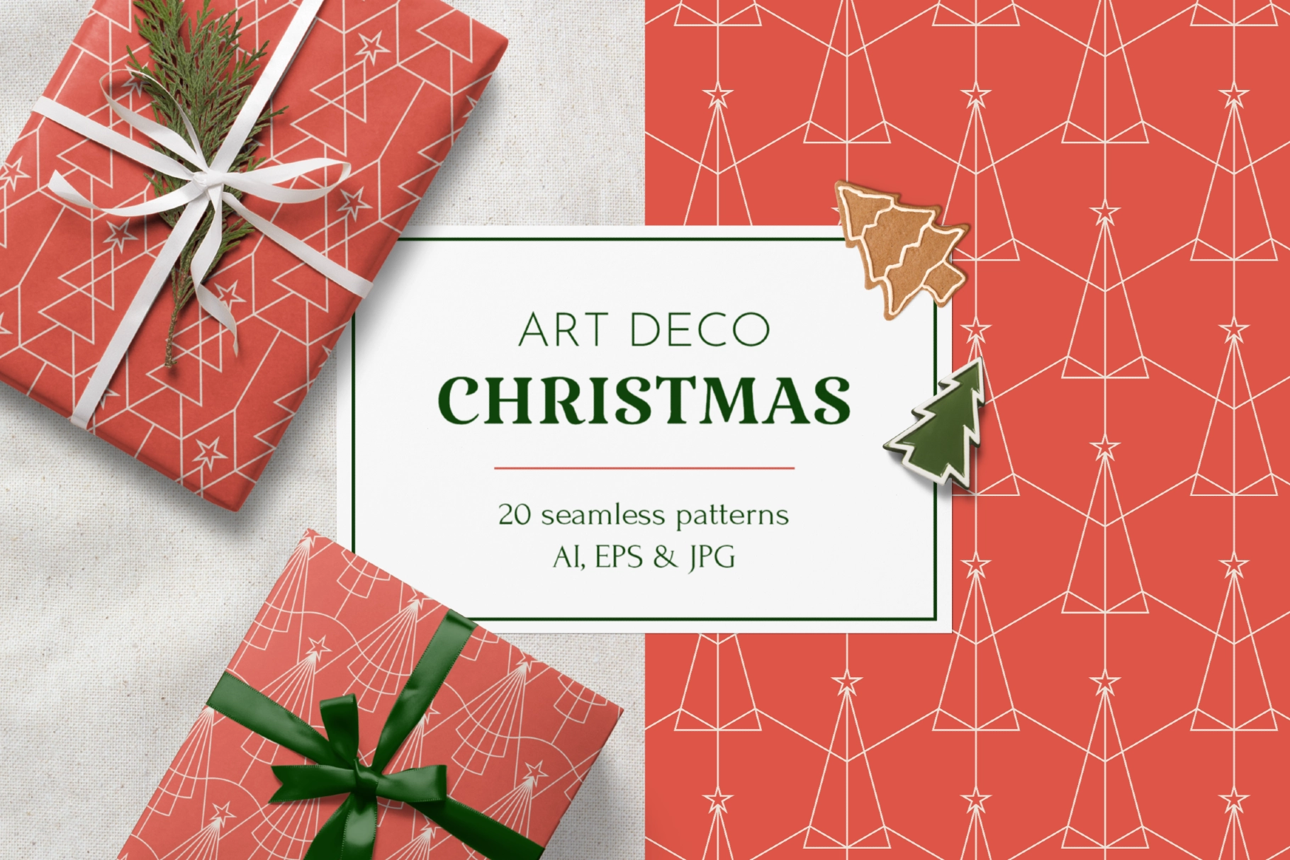 Art Deco Christmas Patterns