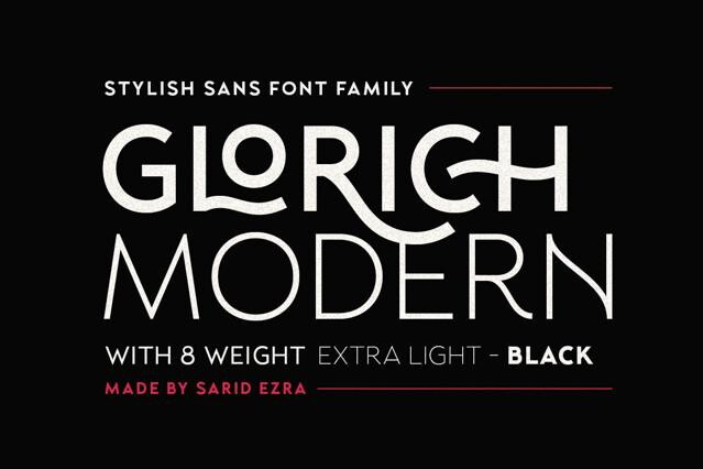 Glorich - Stylish Sans (8 fonts)