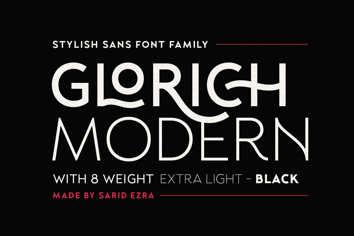 Glorich - Stylish Sans (8 fonts)