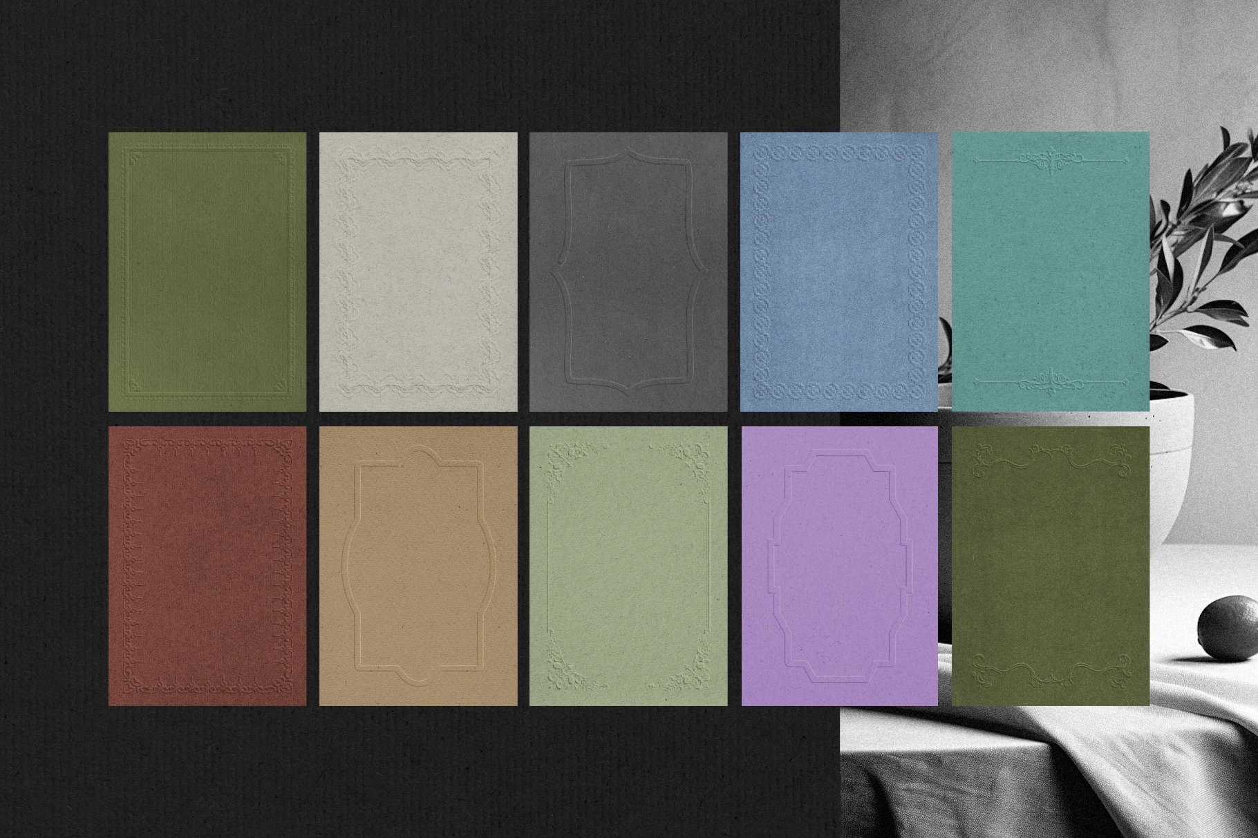 Crafted Embossed Papers & Frames