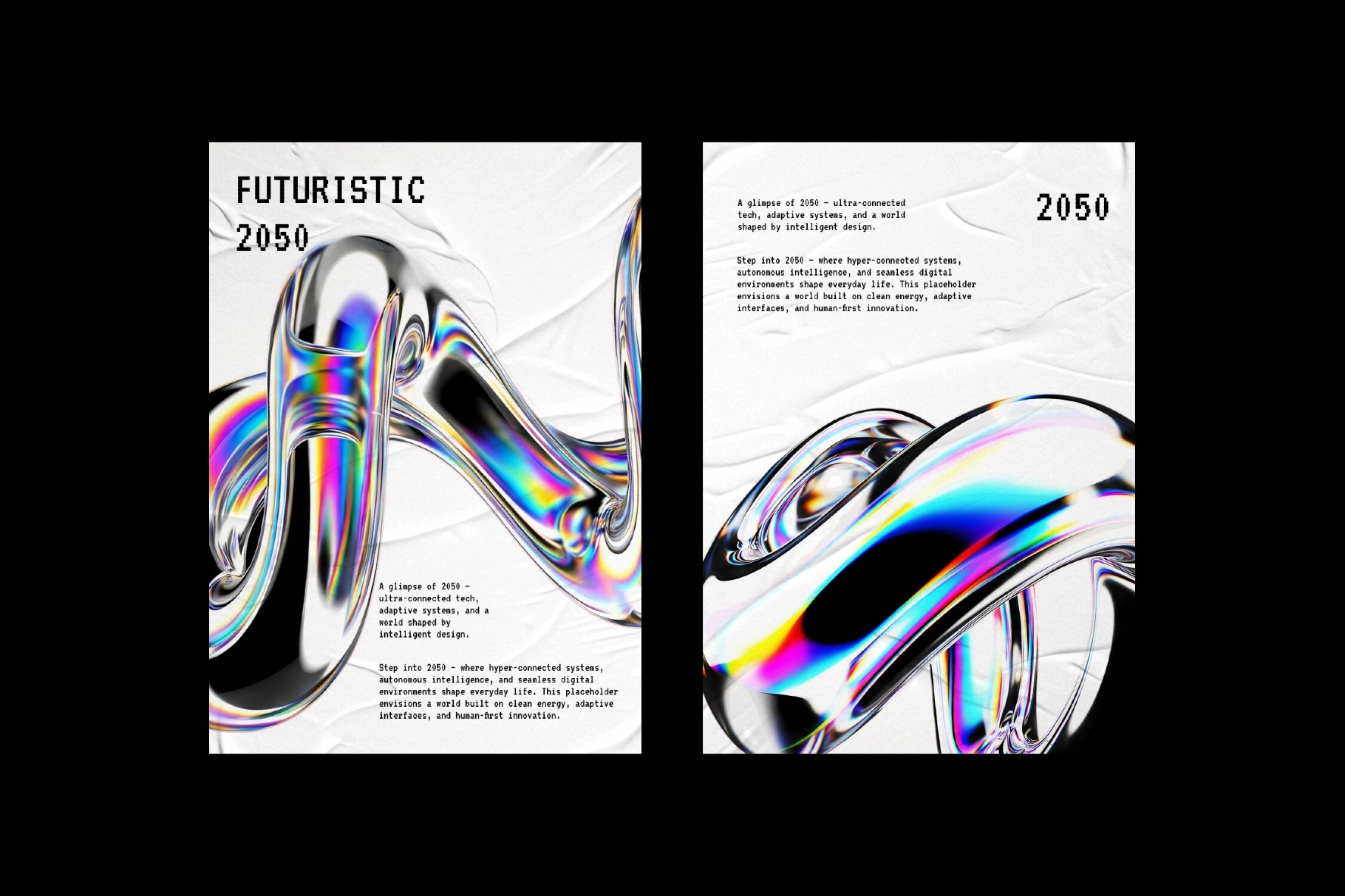 3D Glass Iridescent Shapes Pack