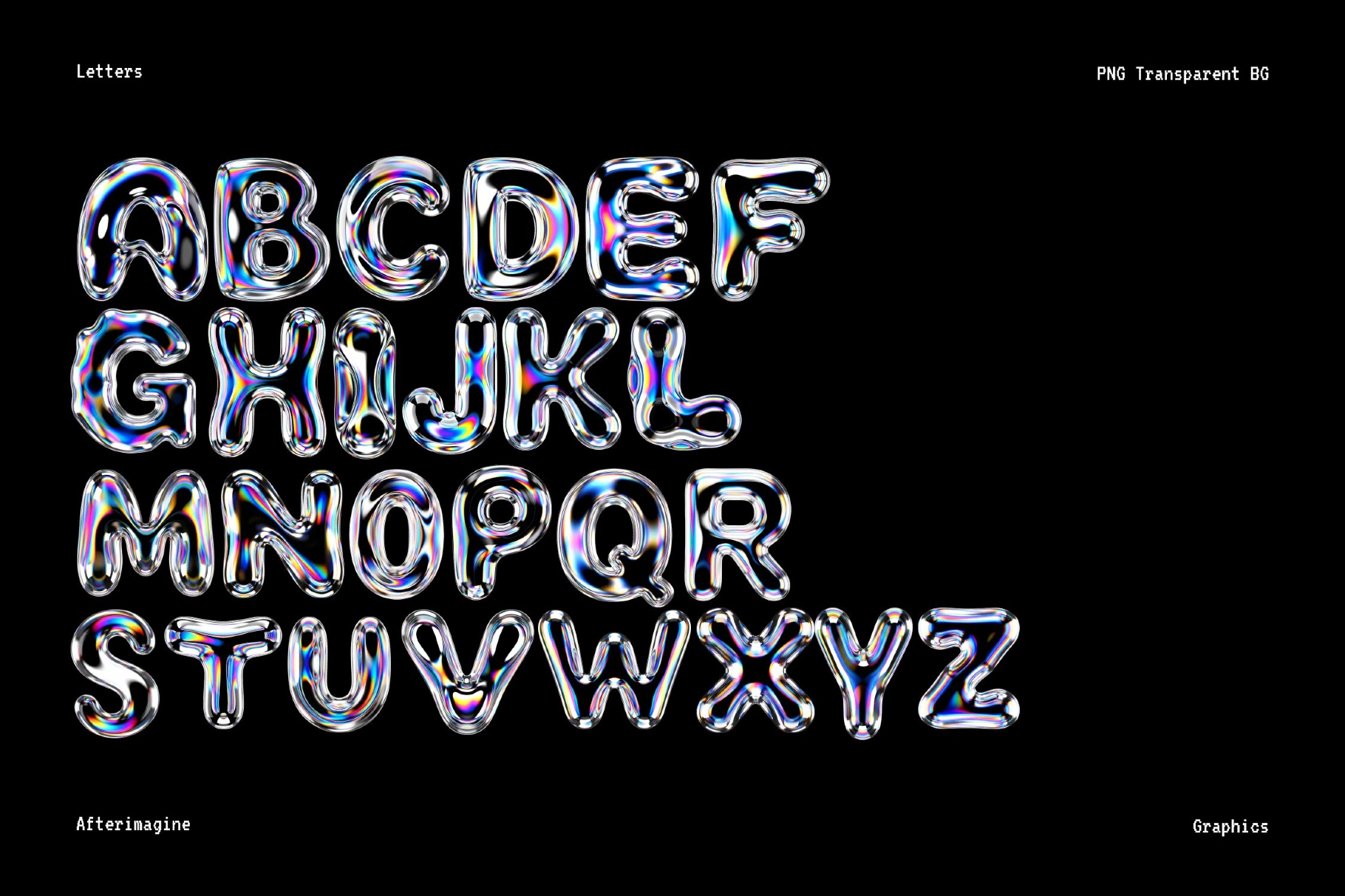 3D Glass Iridescent Shapes Pack