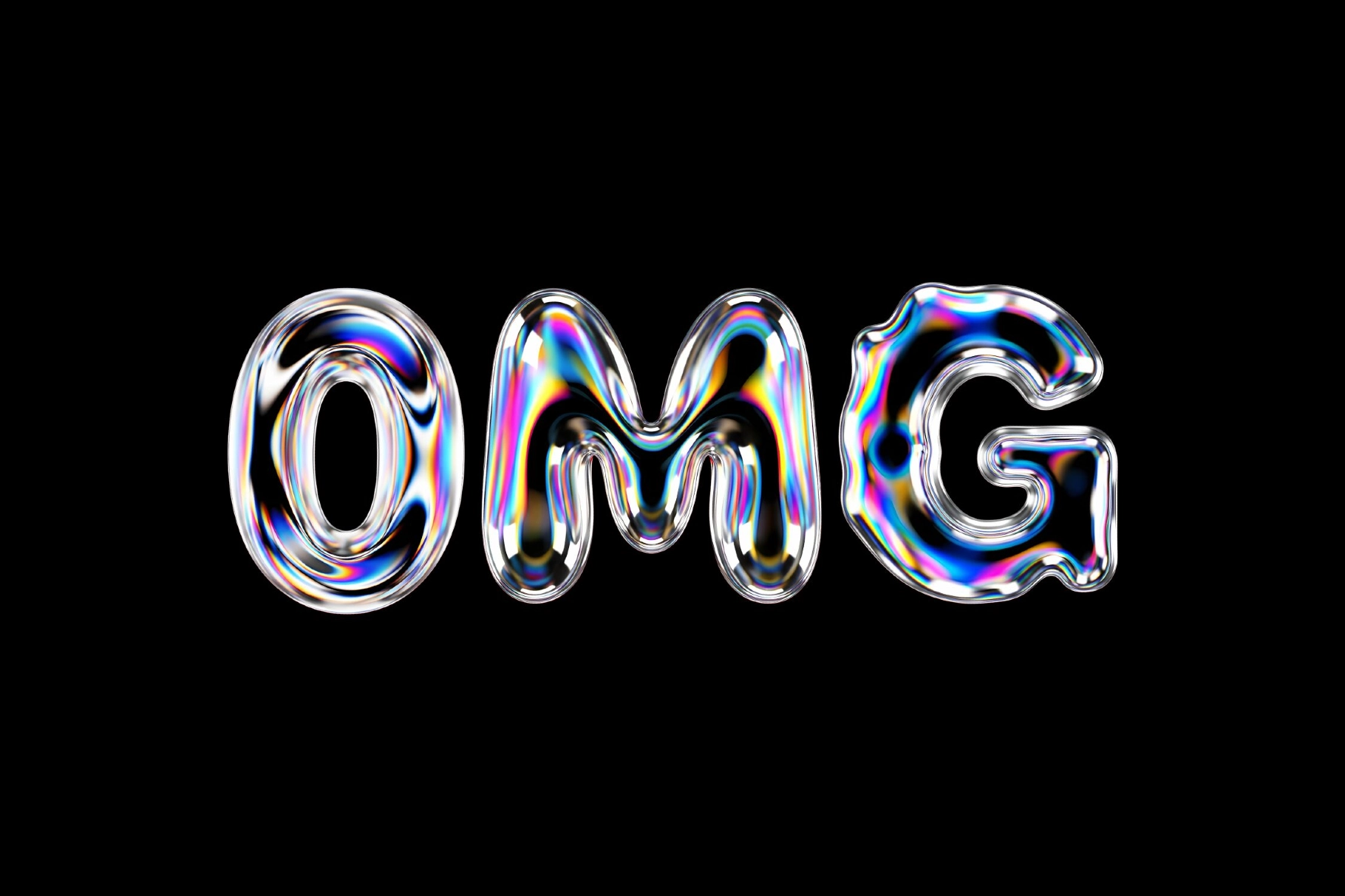 3D Glass Iridescent Shapes Pack