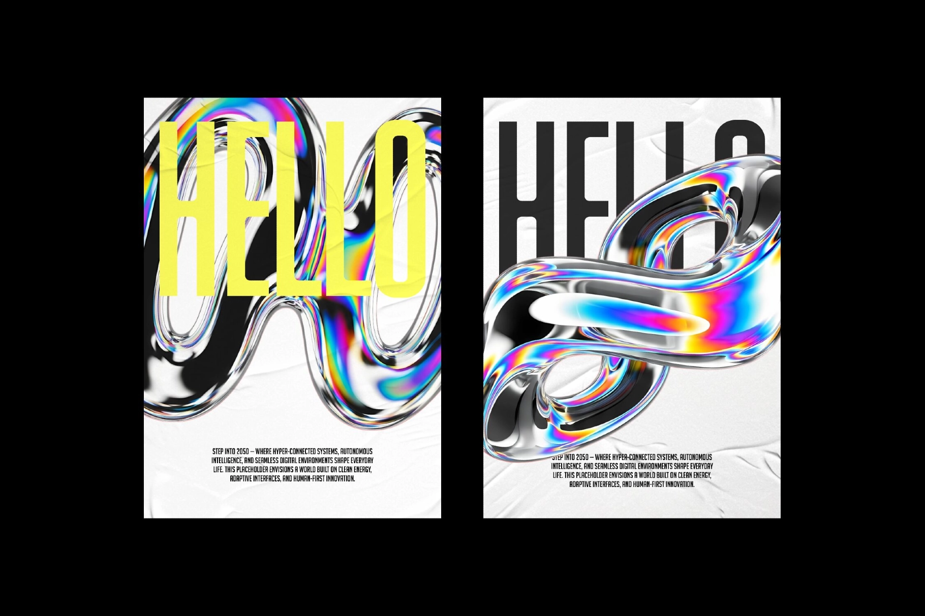 3D Glass Iridescent Shapes Pack