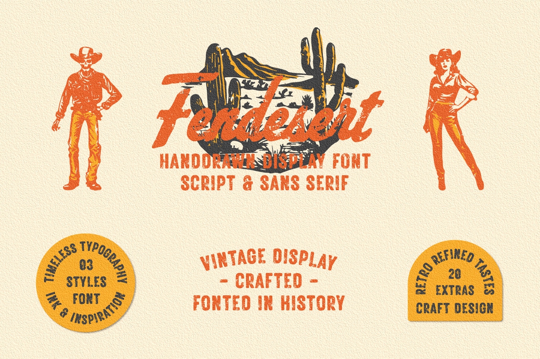 Fendesert - Vintage Stamp Font