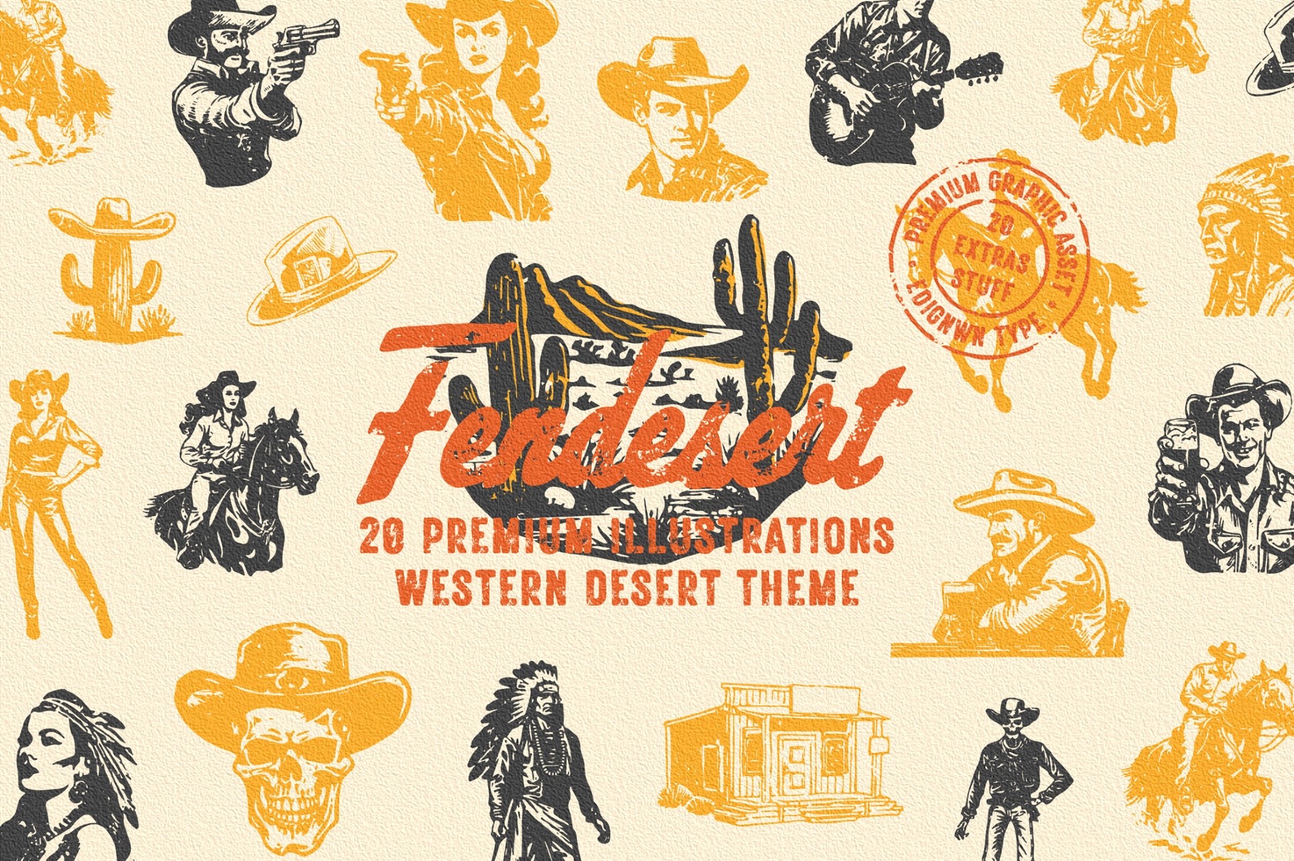 Fendesert - Vintage Stamp Font