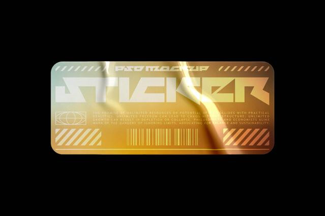 Rectangle Plastic Sticker Mockup