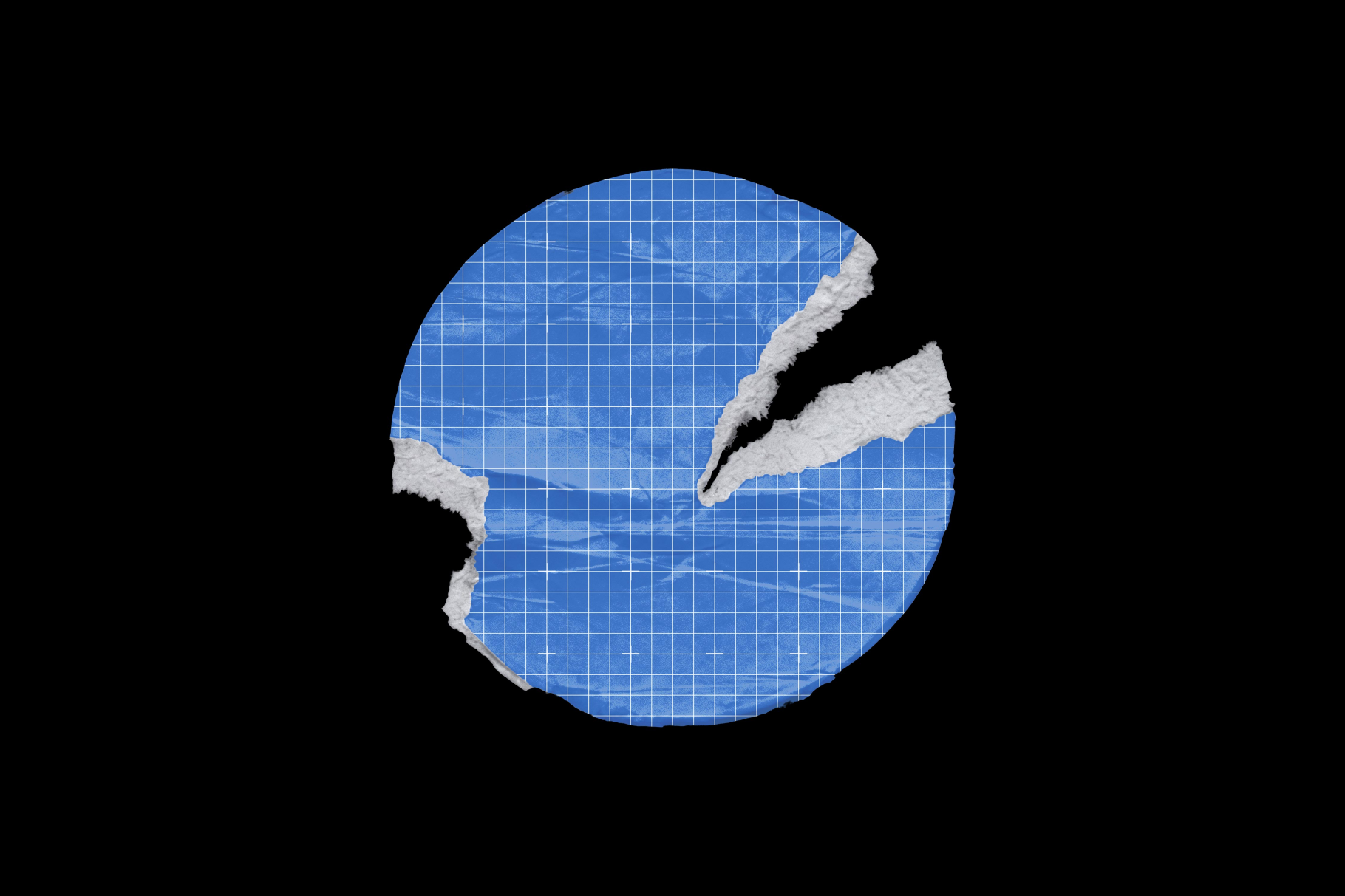 Ripped Round Sticker Mockup