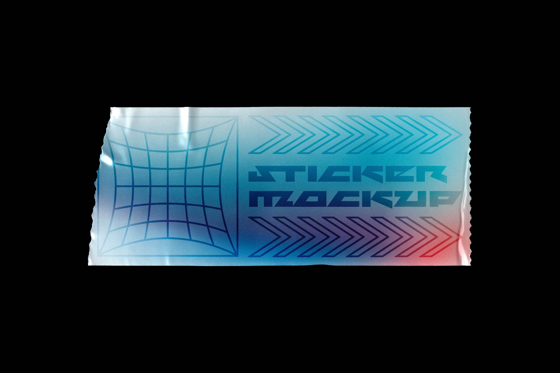 Ripped Ducktape Sticker Mockup