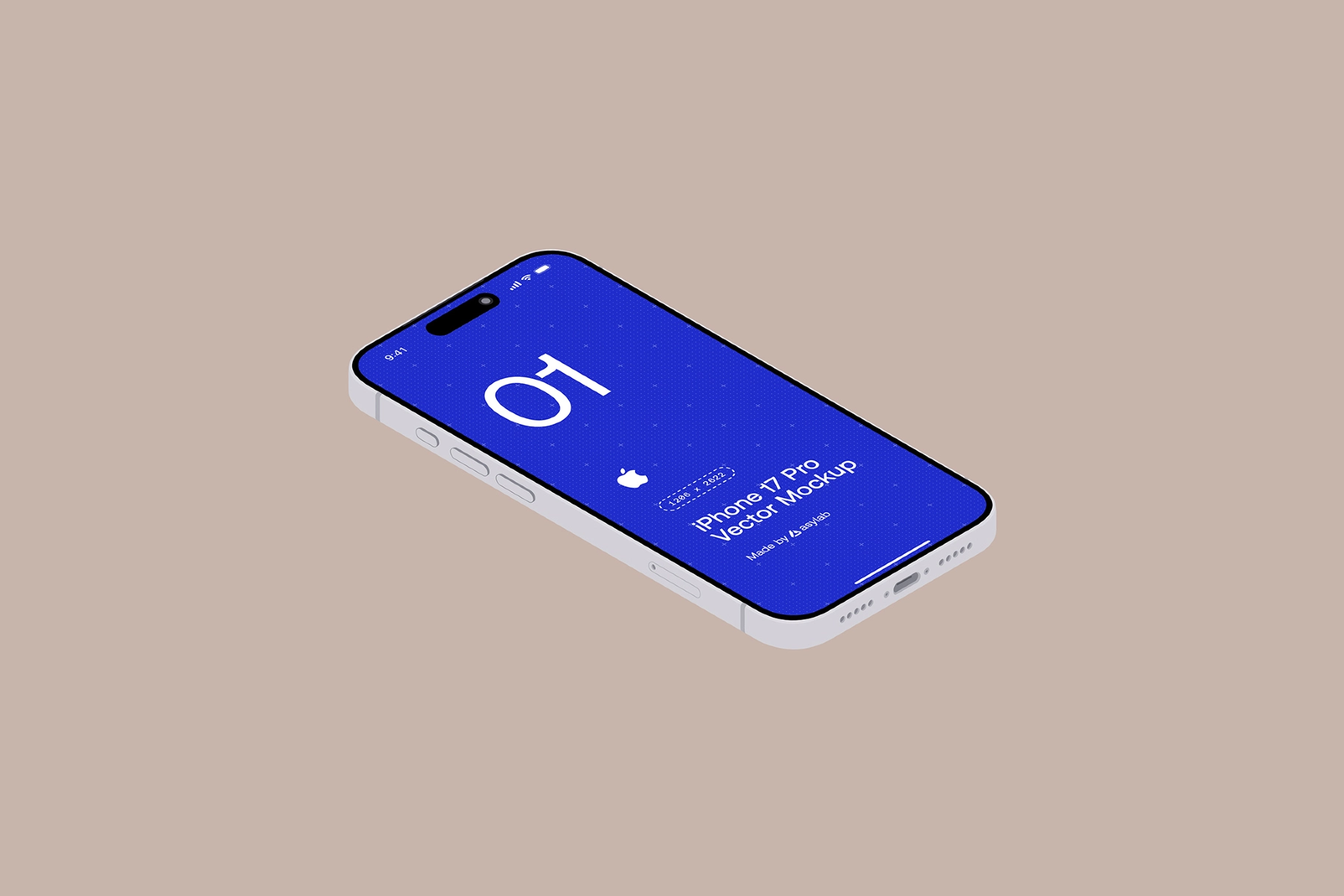 Isometric iPhone 17 Pro Vector Mockup