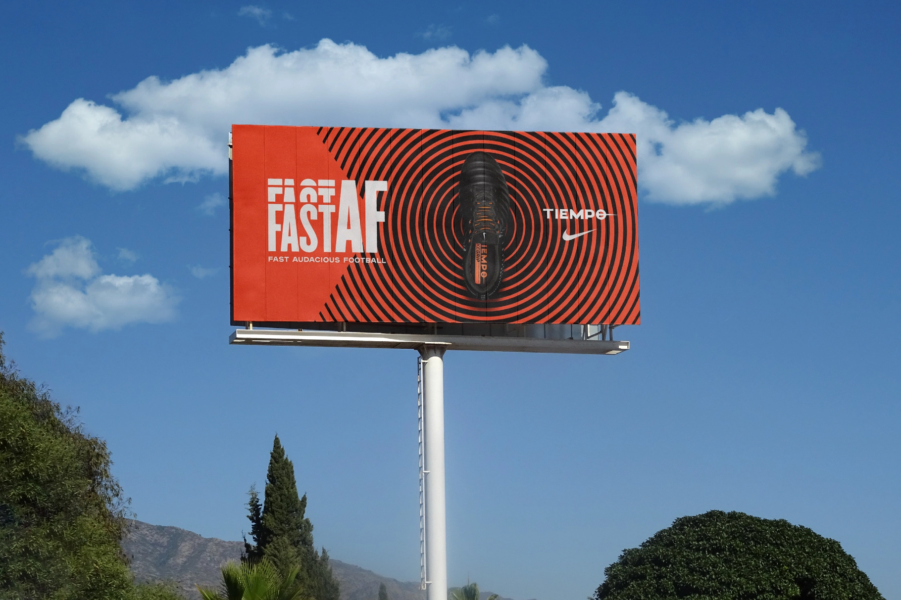 Front-View Roadside Billboard Mockup