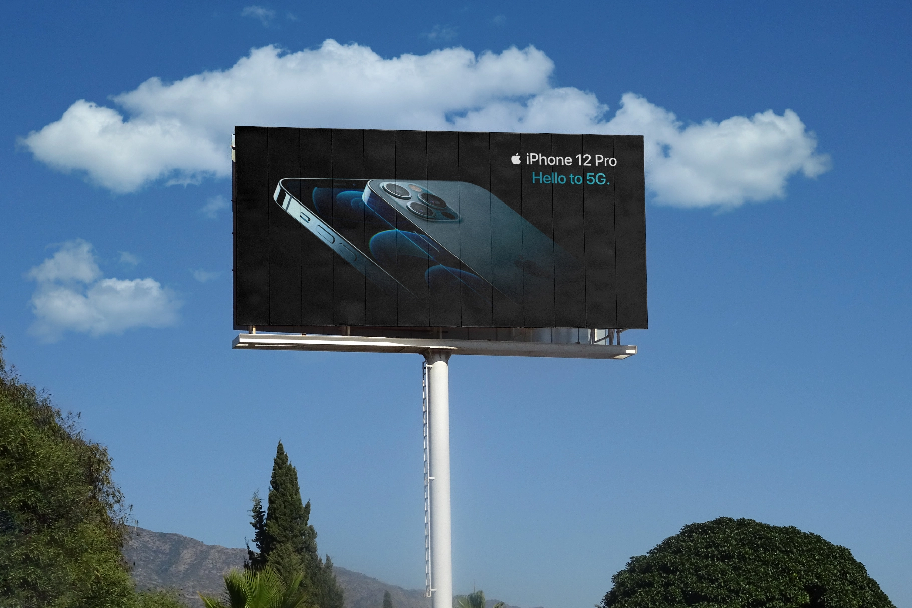 Front-View Roadside Billboard Mockup