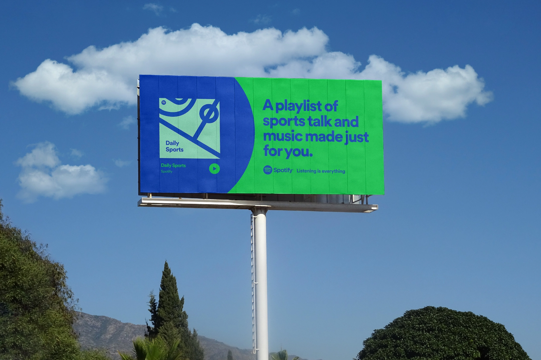 Front-View Roadside Billboard Mockup