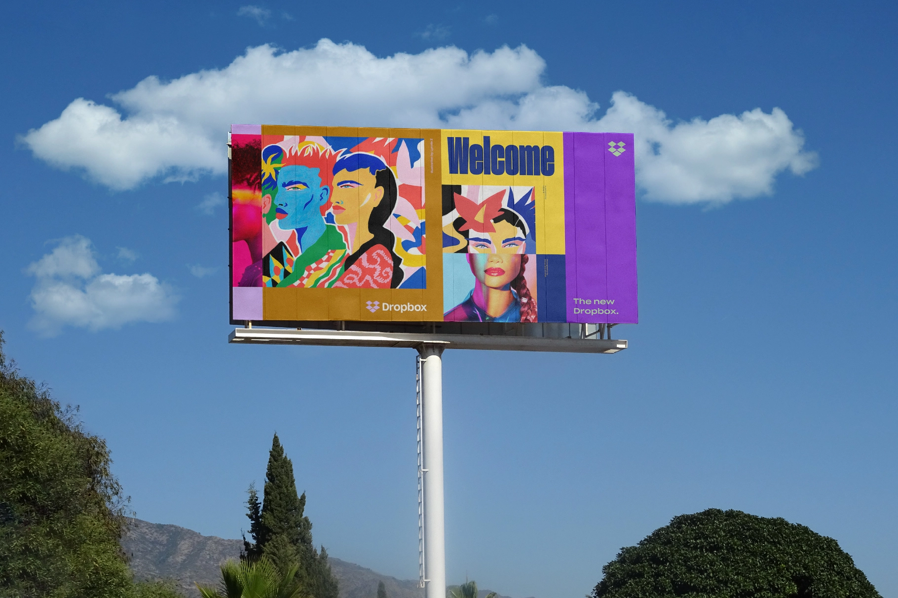 Front-View Roadside Billboard Mockup