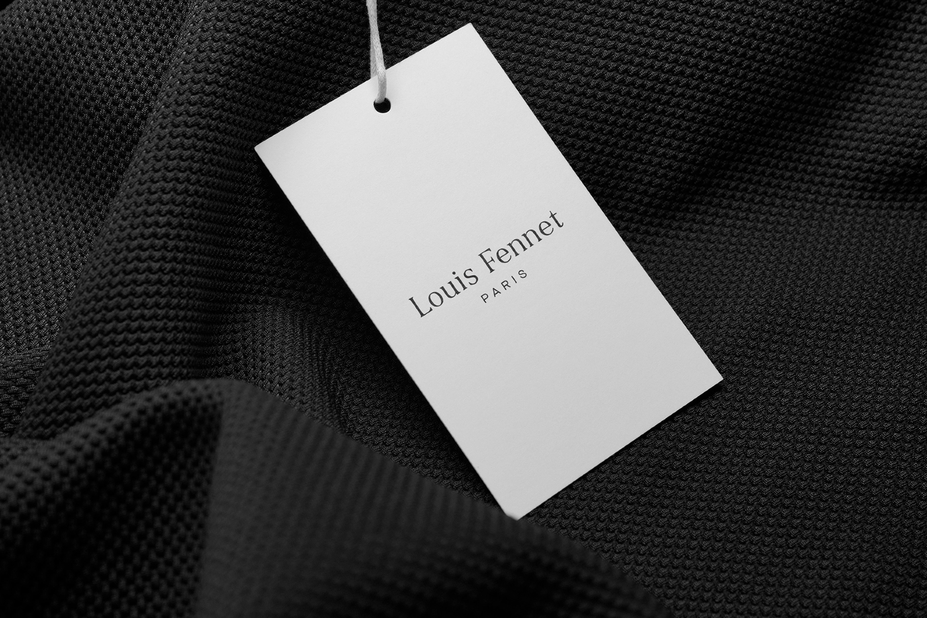Garment Tag Mockup on Textured Knit