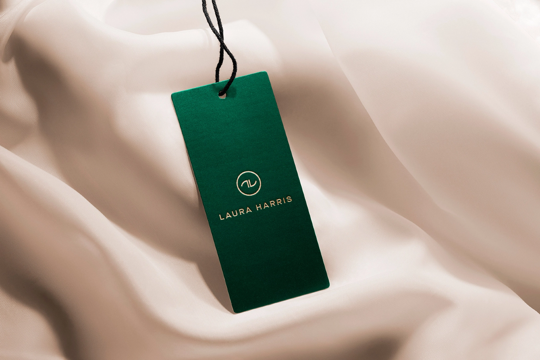 Silk Drape Hang Tag Mockup
