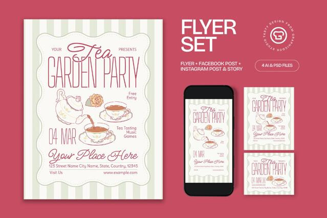Tea Garden Party Flyer
