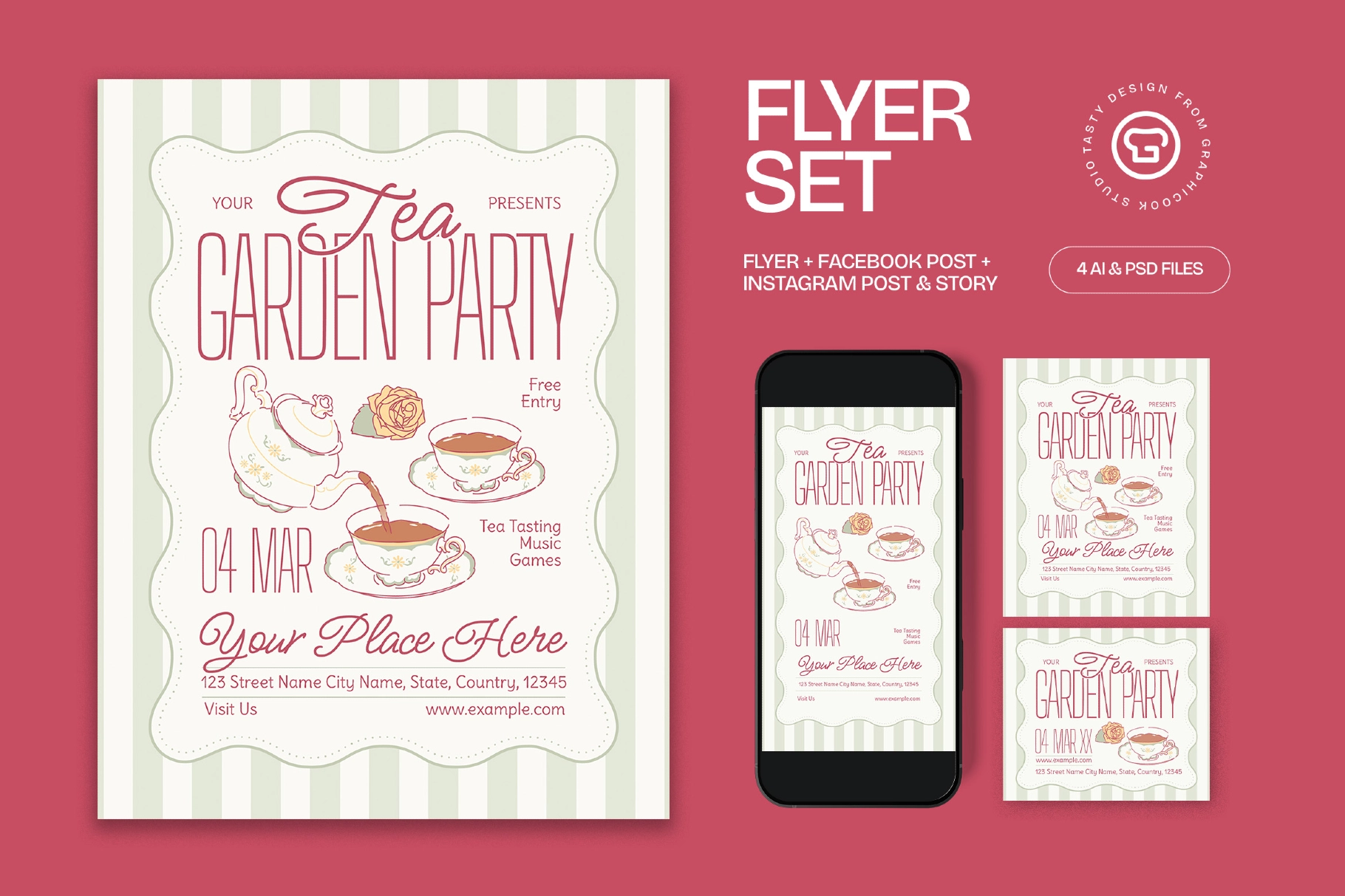 Tea Garden Party Flyer