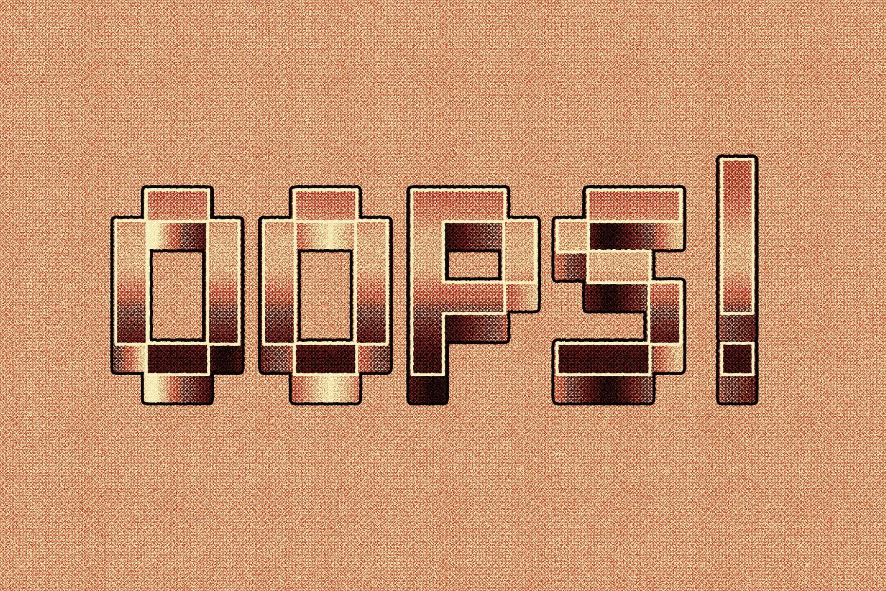 Retro Pixel Grain Text Effect