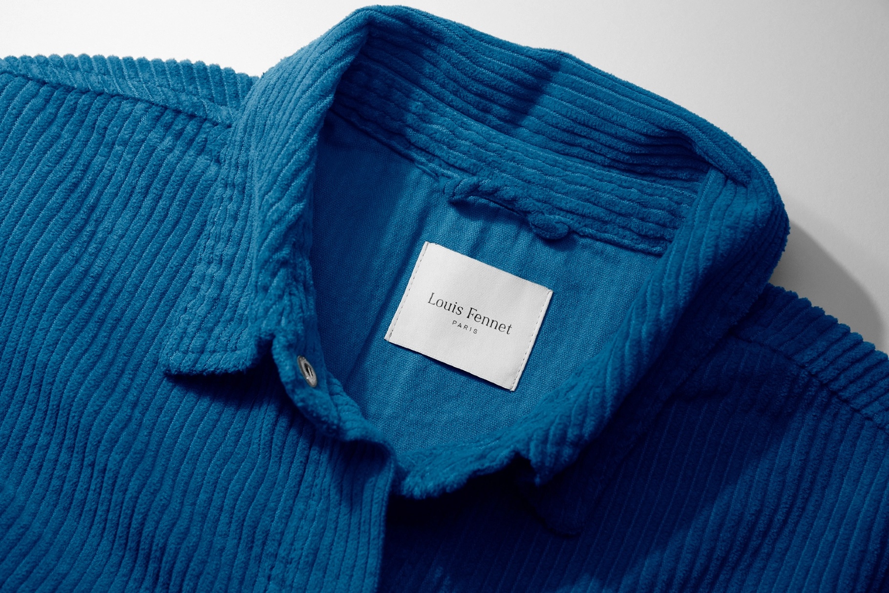 Corduroy Collar Neck Label Mockup