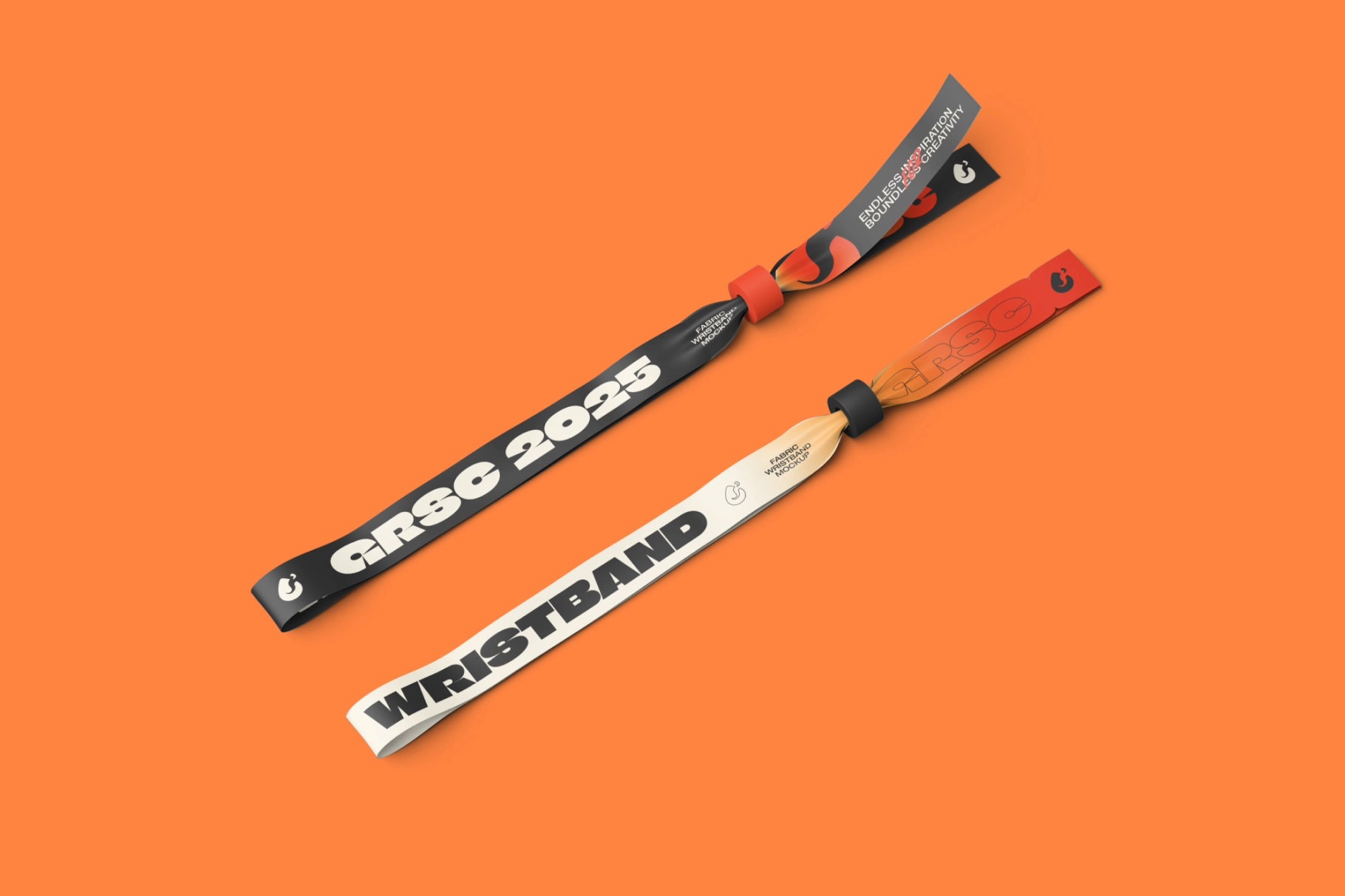Fabric Wristband Mockup Isometric