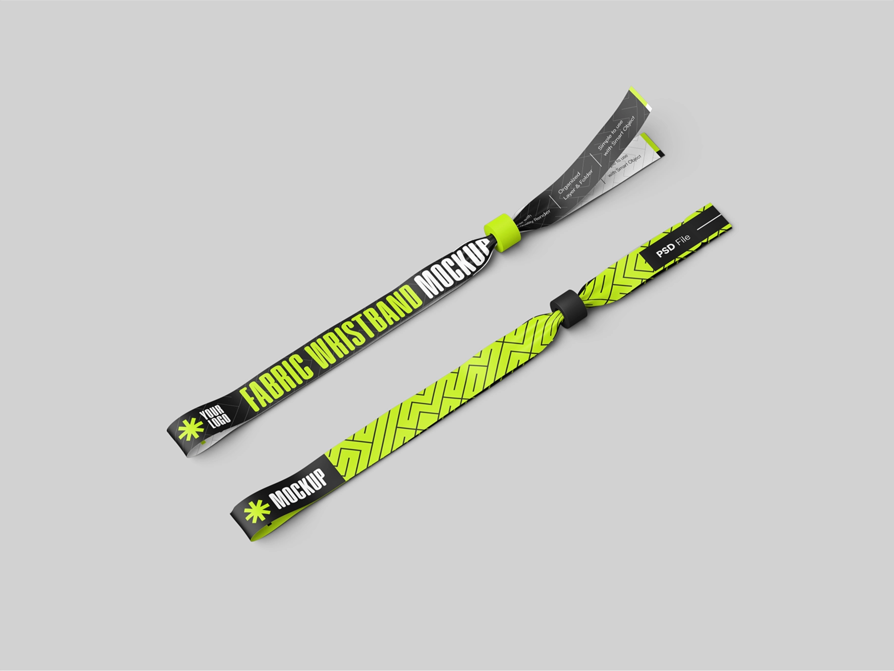 Fabric Wristband Mockup Isometric
