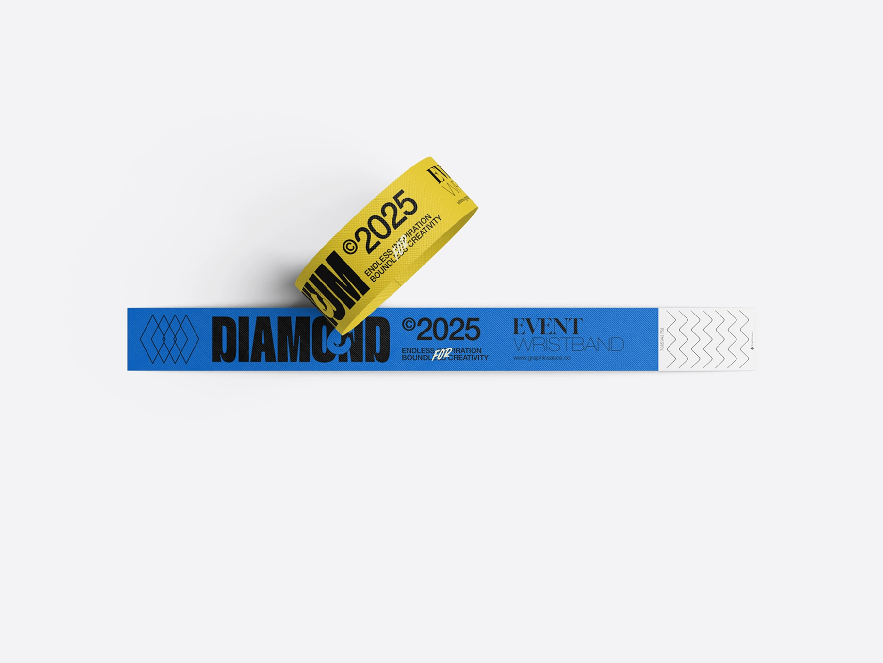 Paper Wristband Mockup Top View