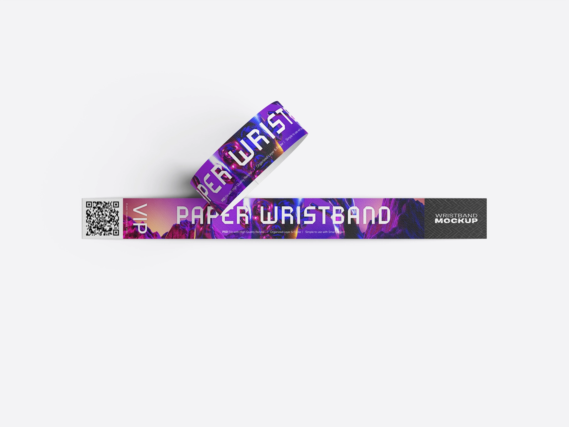 Paper Wristband Mockup Top View