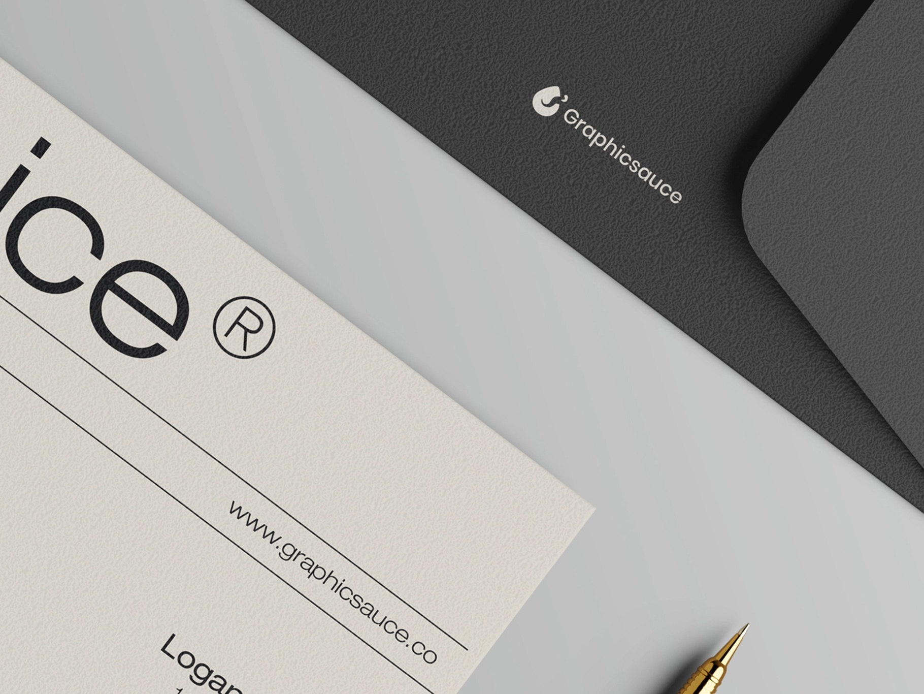 Document Folder ID Card with Pen Mockup