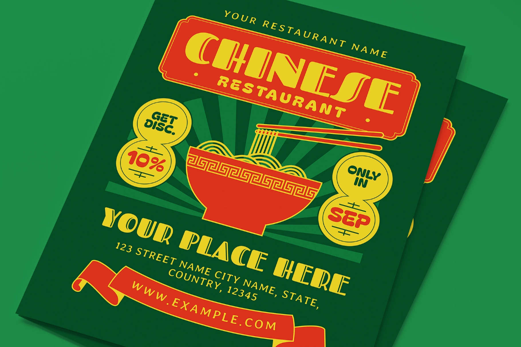 Chinese Food Restaurant Promo Flyer
