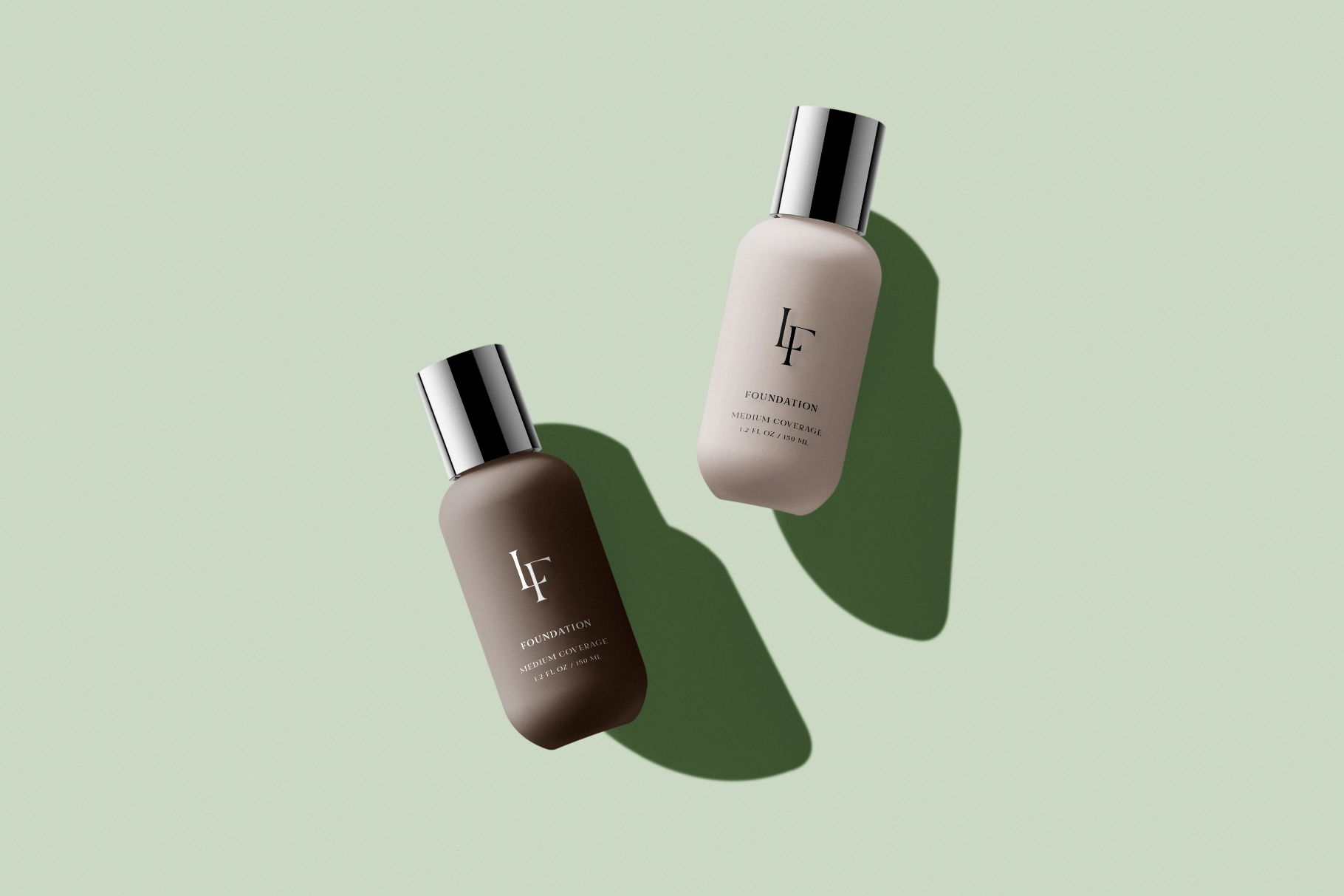 Satin Glass Beauty Bottle Mockup