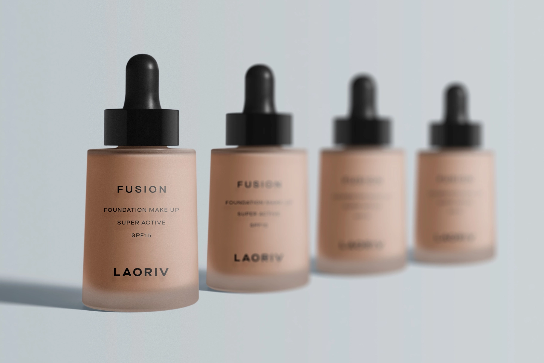 Frosted Serum Bottles Mockup